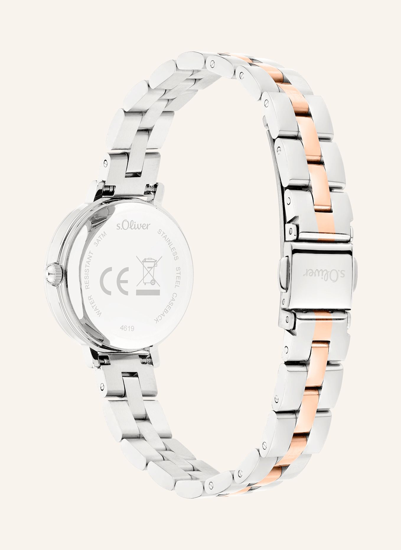 s.Oliver Polshorloge van roestvrij staal: ZILVER / GOUD