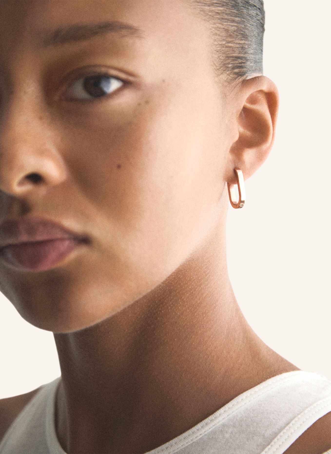 COPENHAGEN STUDIOS Creolen aus Edelstahl: ROSÉGOLD