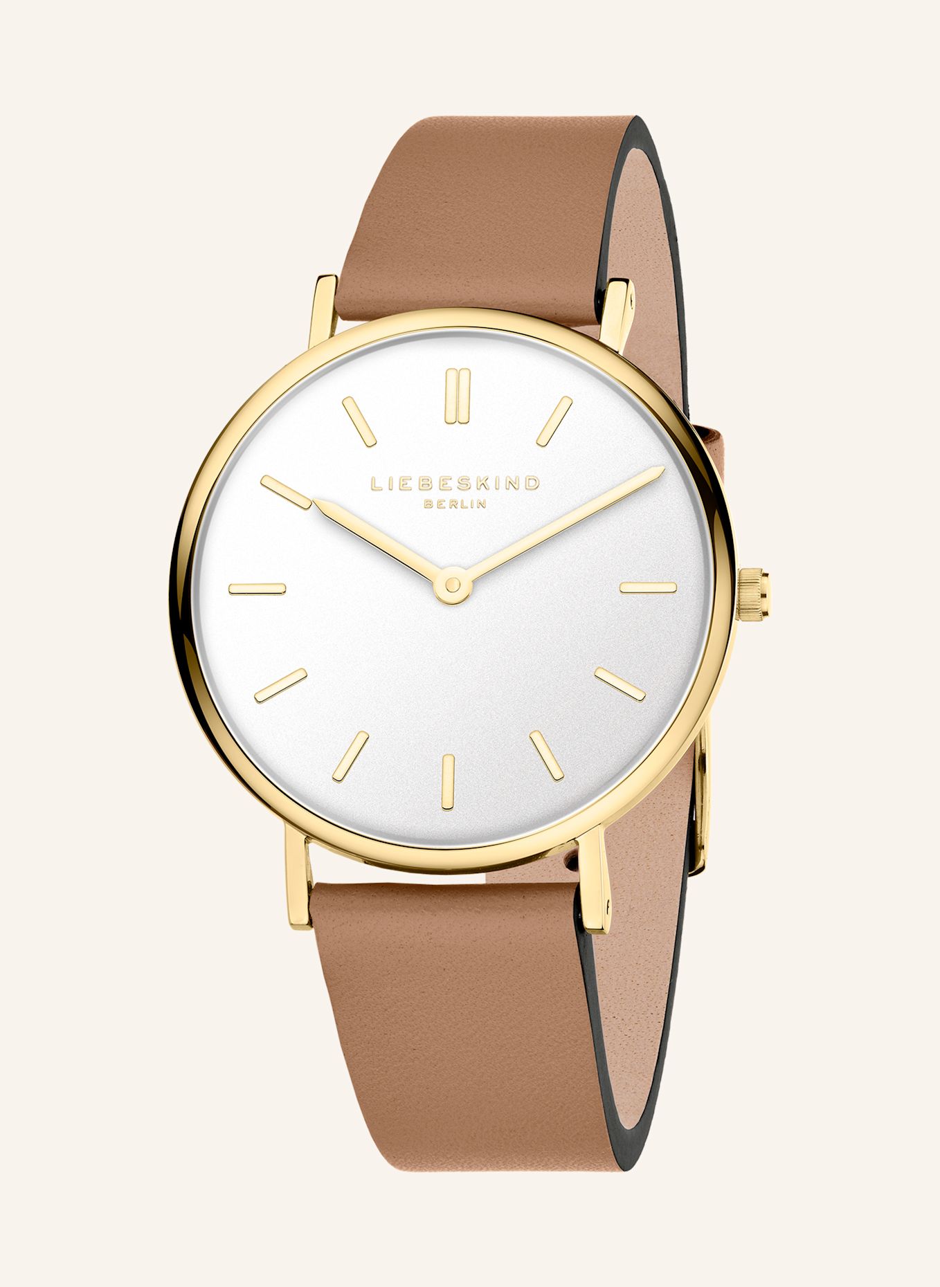 LIEBESKIND Armbanduhr  aus  Echtleder: BEIGE