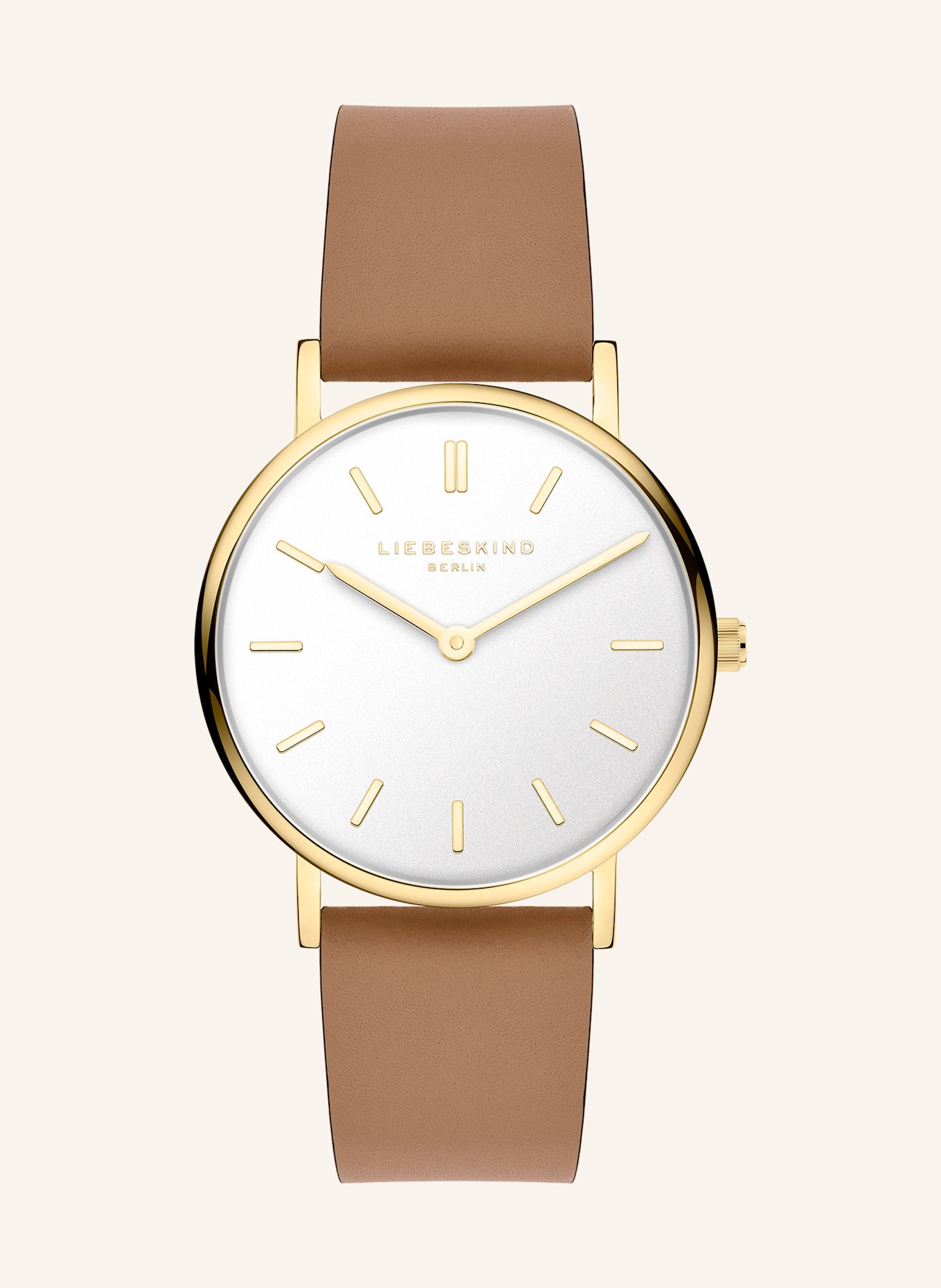 LIEBESKIND Armbanduhr  aus  Echtleder: BEIGE