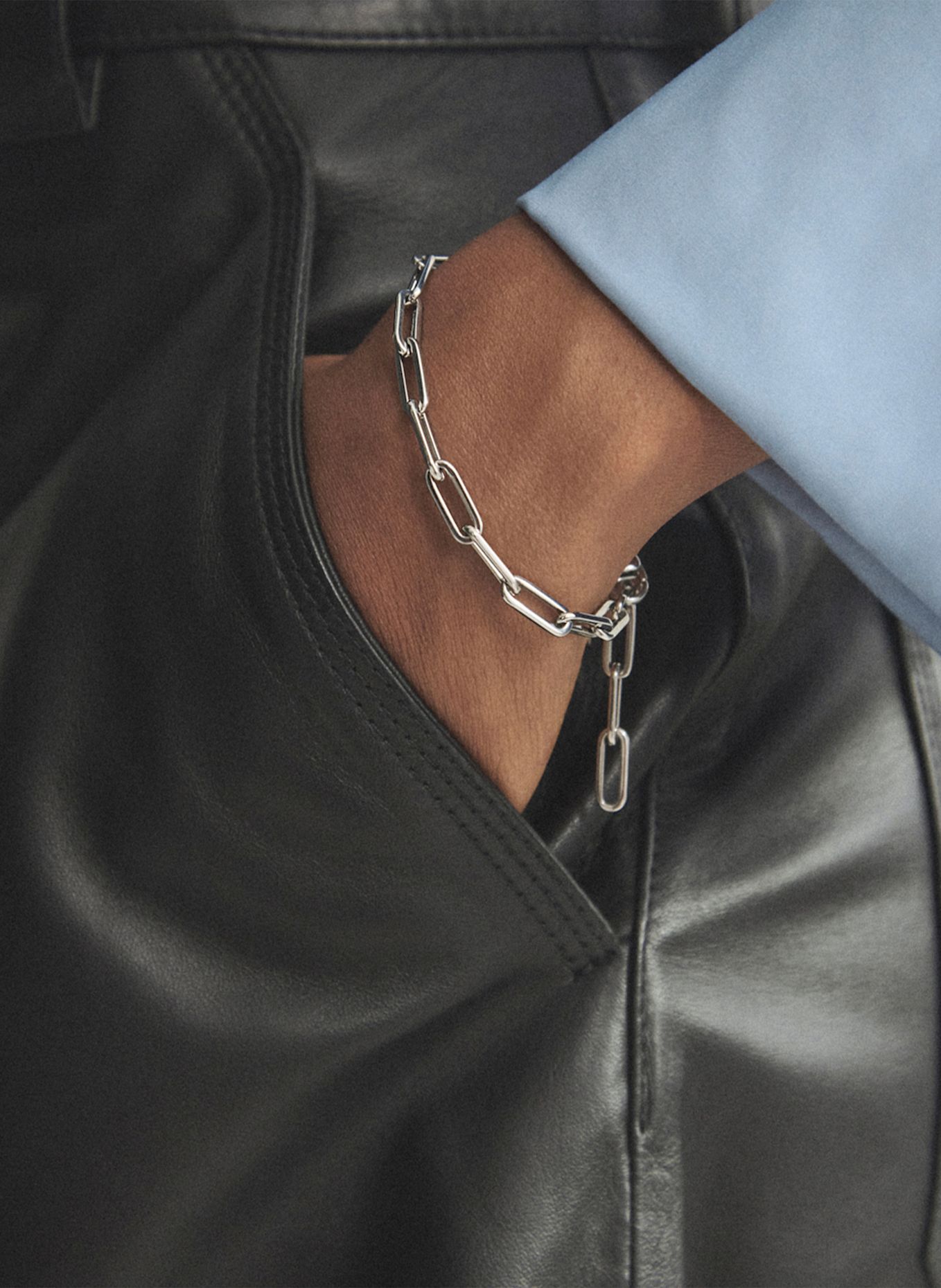 COPENHAGEN STUDIOS Armband van roestvrij staal: ZILVER