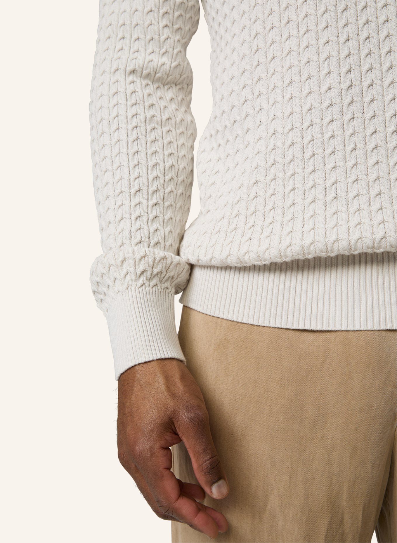 STRELLSON Strick-Pullover STRICK-PULLOVER KITO, OFFWHITE STRUKTURIERT, Farbe: WEISS (Bild 4)