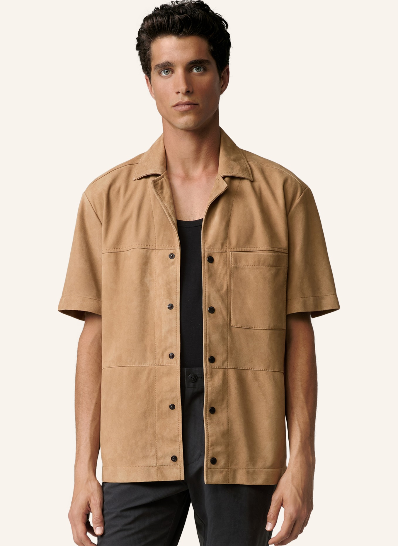 STRELLSON Leder-Shirt INDIO, Farbe: BEIGE (Bild 6)