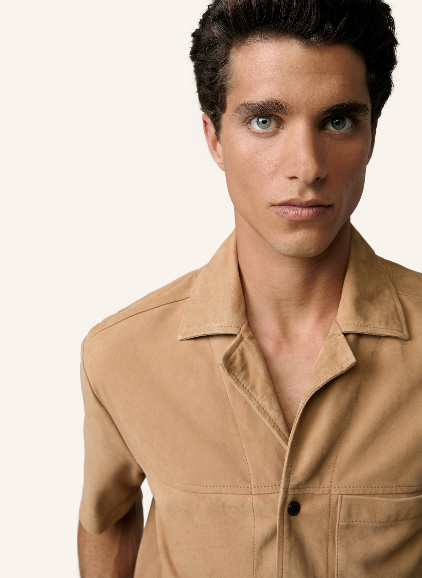 STRELLSON Leder-Shirt INDIO, Farbe: BEIGE (Bild 4)