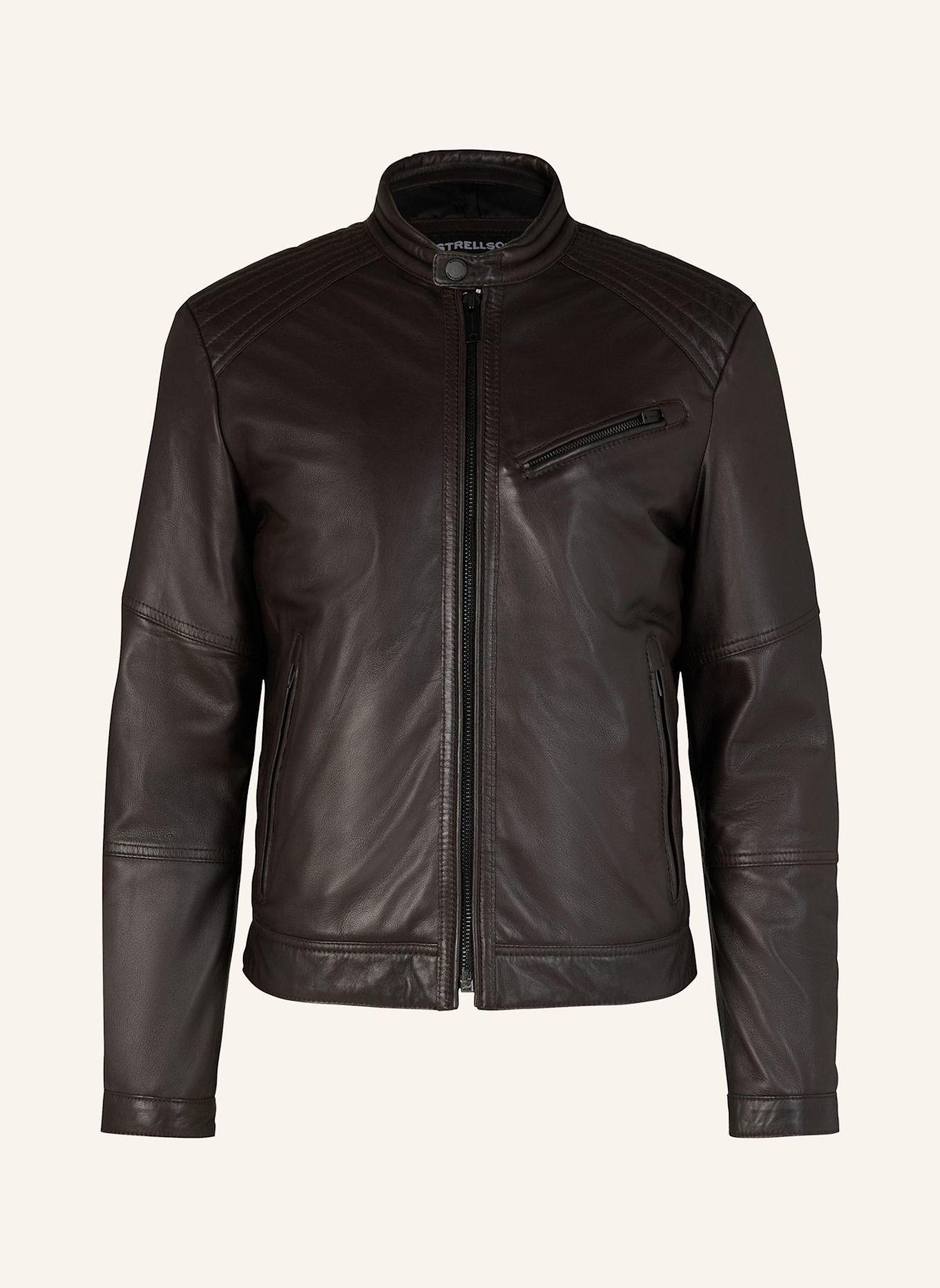 STRELLSON Biker-Lederjacke WELLS, Farbe: DUNKELBRAUN (Bild 1)