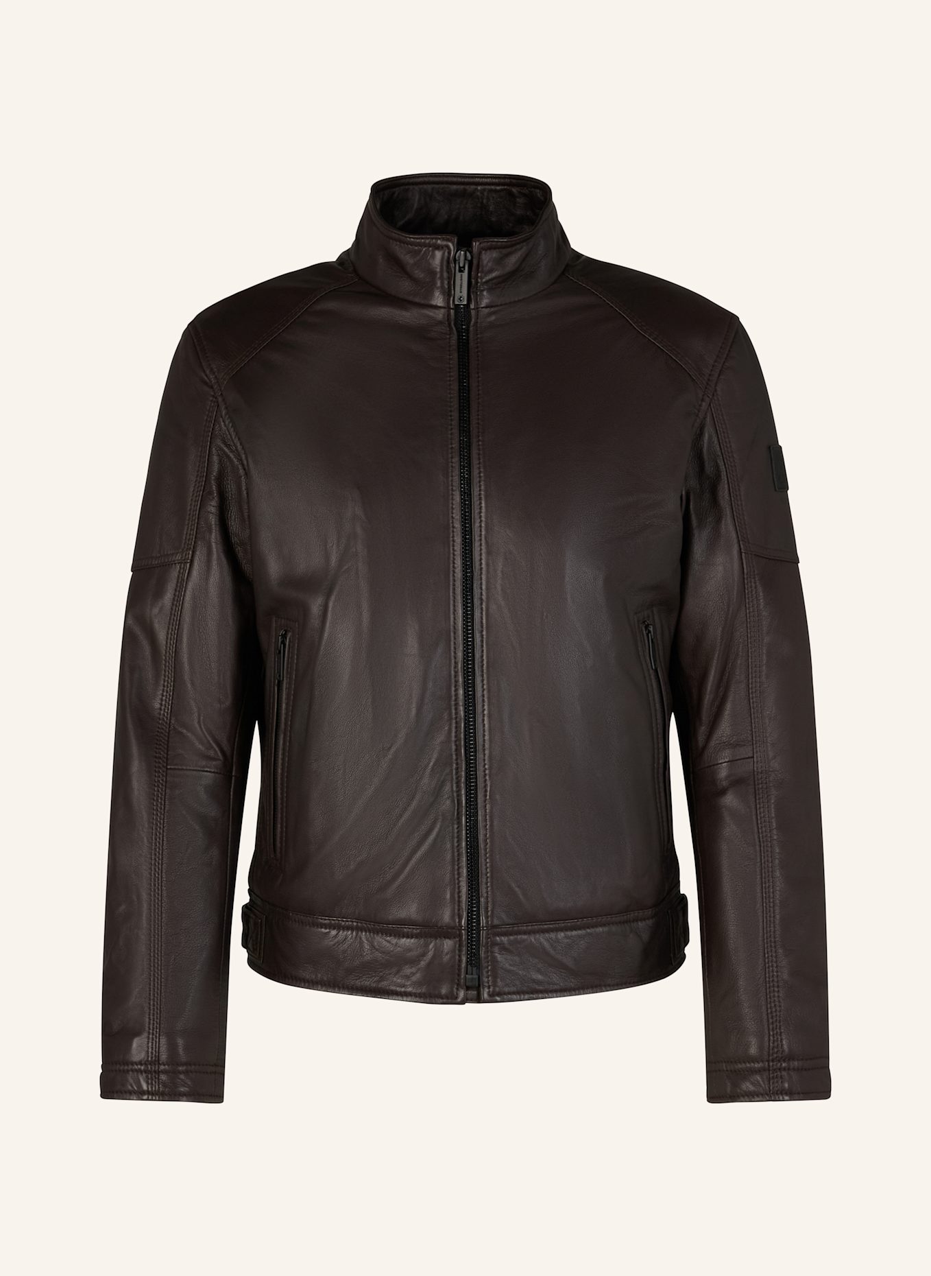 STRELLSON Biker-Lederjacke PRESTON, Farbe: DUNKELBRAUN (Bild 1)