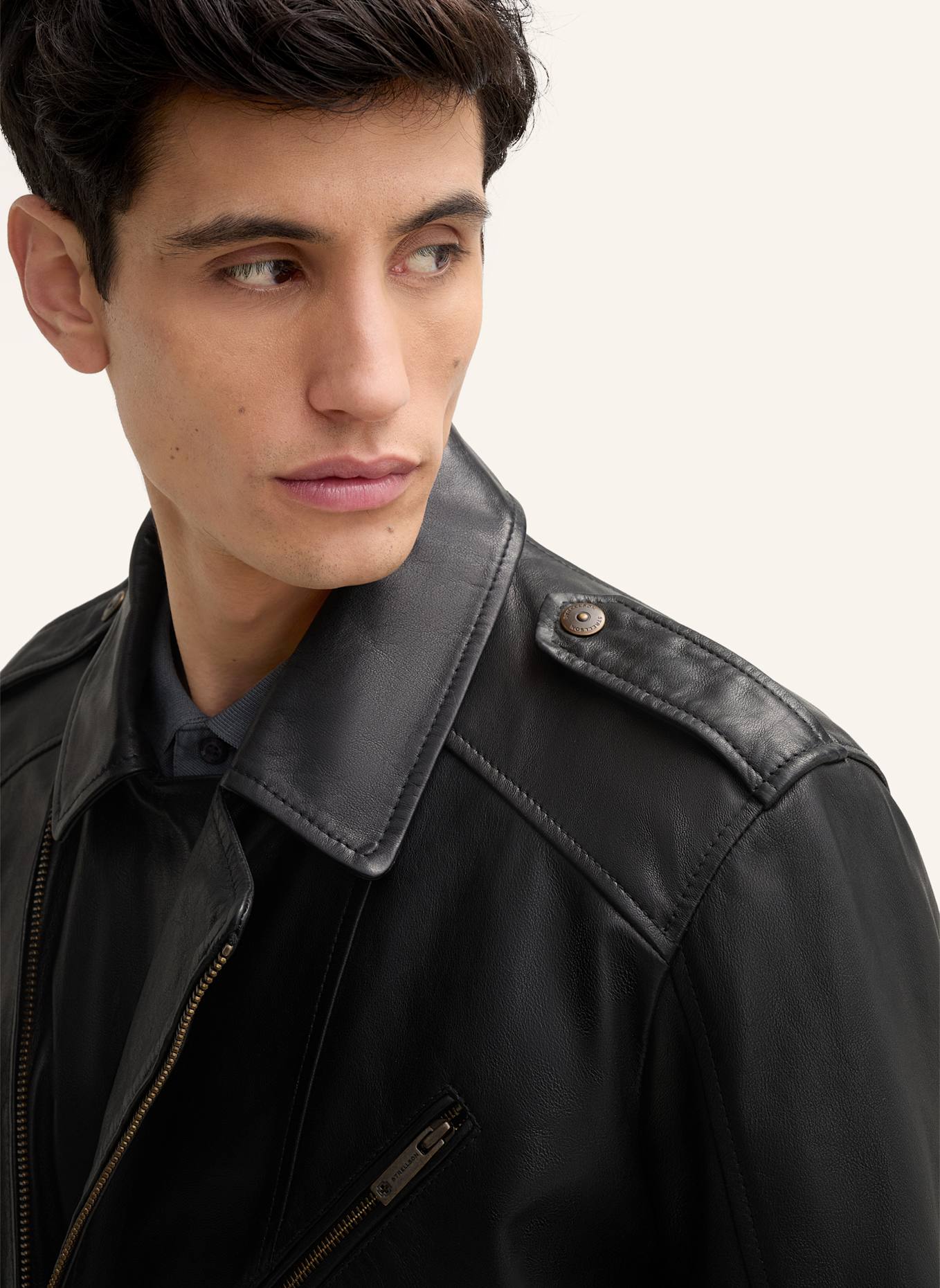 STRELLSON Lederjacke PARKSON: SCHWARZ