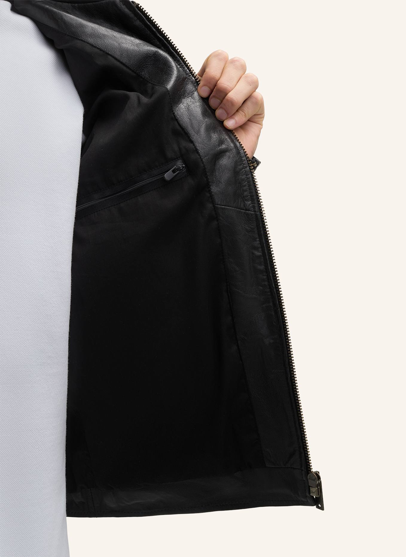 STRELLSON Lederjacke KELLAN: SCHWARZ