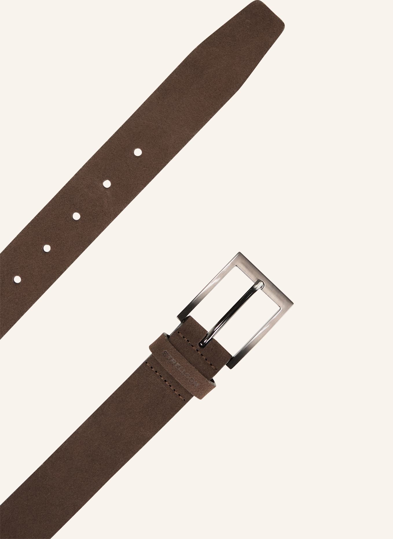 STRELLSON Gürtel VELOURSLEDERGÜRTEL: DUNKELBRAUN