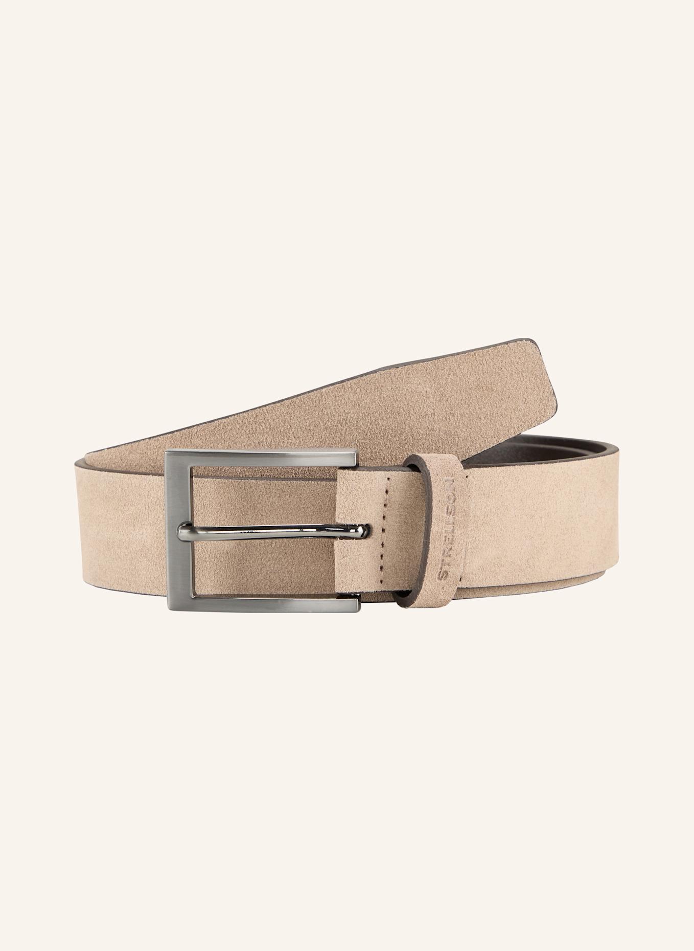 STRELLSON Gürtel VELOURSLEDERGÜRTEL: TAUPE