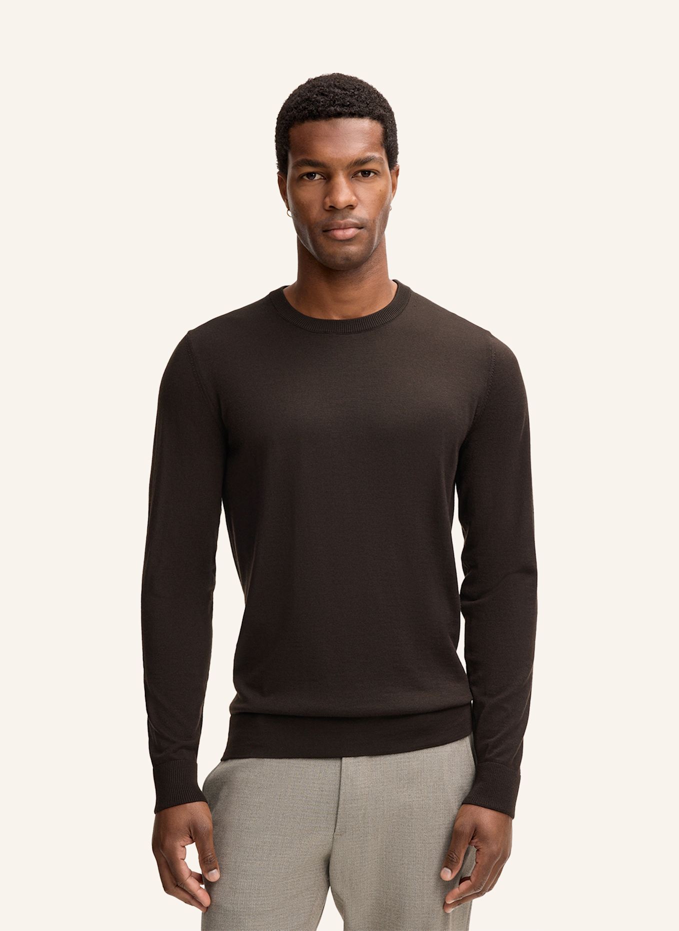 STRELLSON Pullover MAREK: DUNKELBRAUN