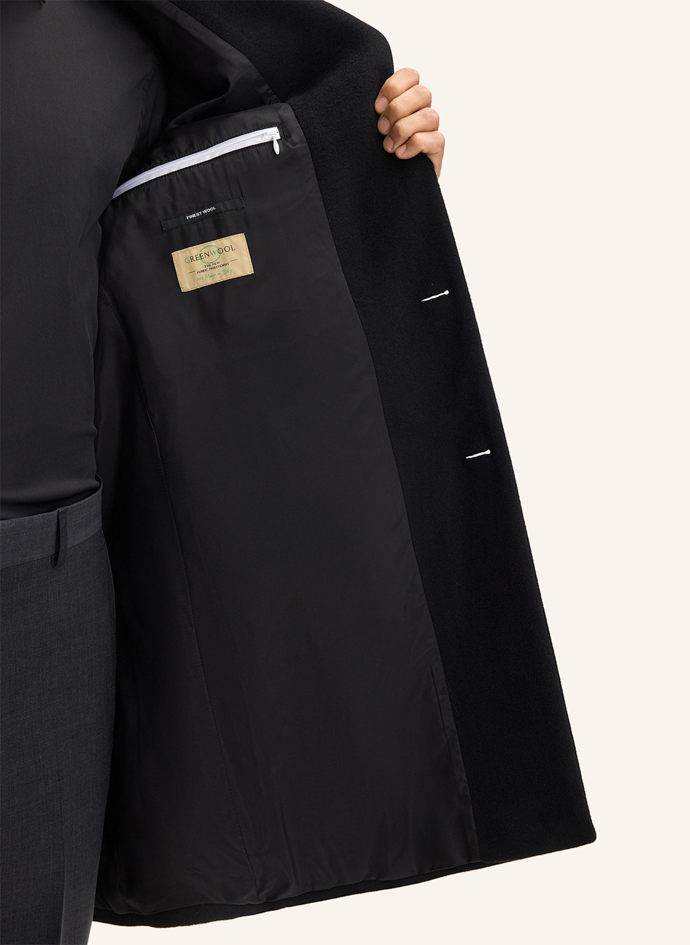 STRELLSON Wollmantel ADRIA 3.0: SCHWARZ