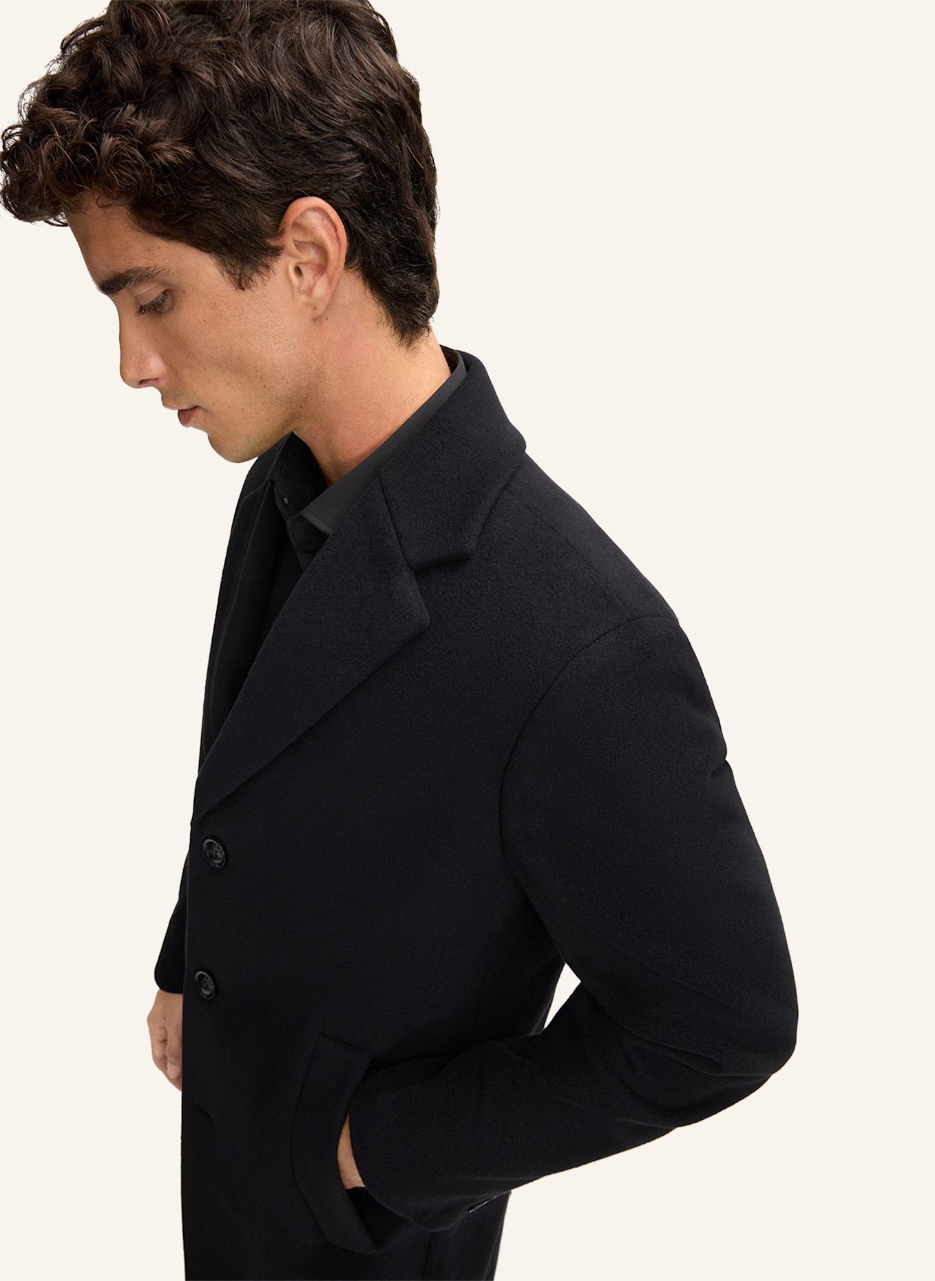 STRELLSON Wollmantel ADRIA 3.0: SCHWARZ