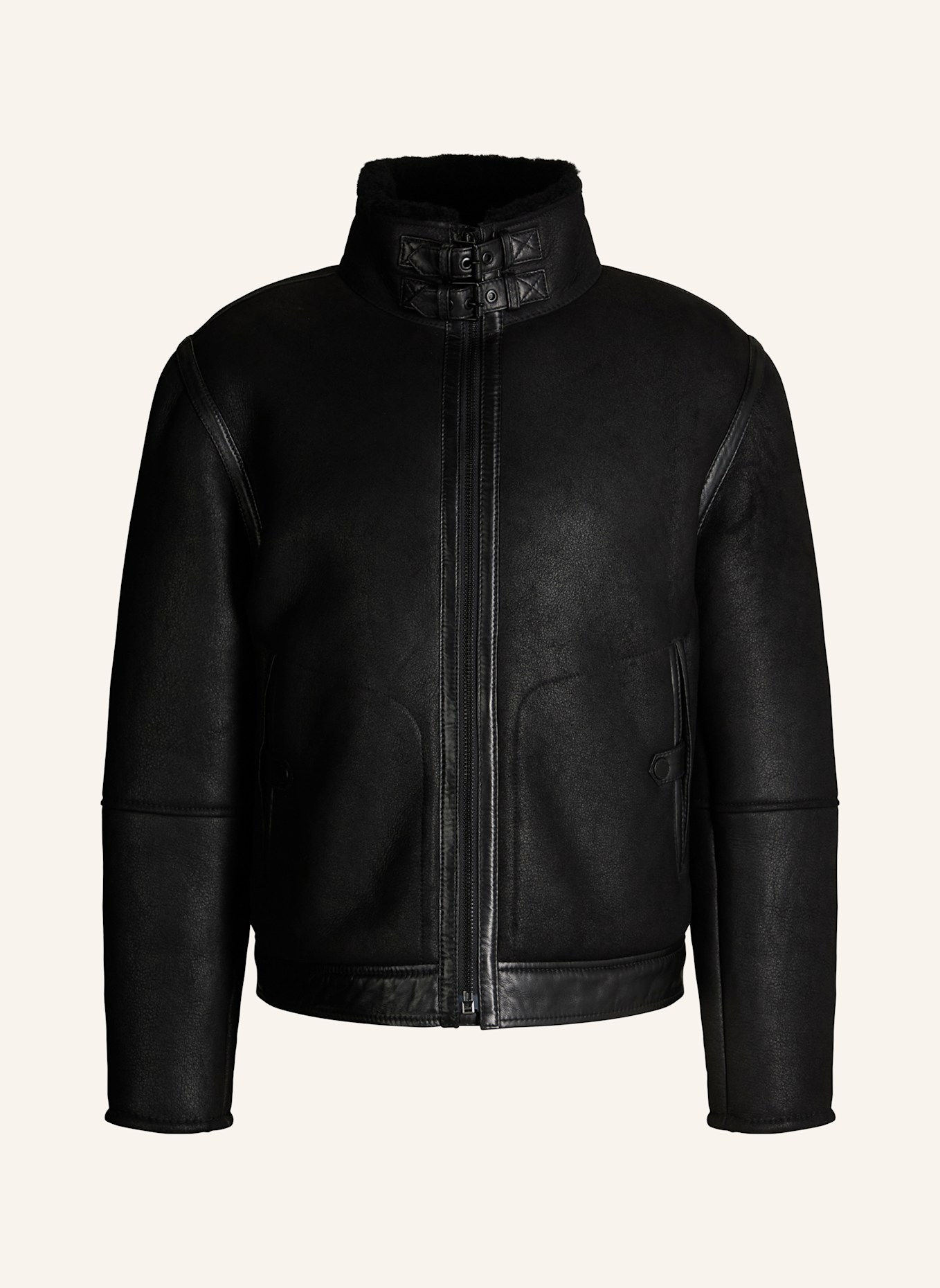 STRELLSON Lederjacke SHELTER: SCHWARZ
