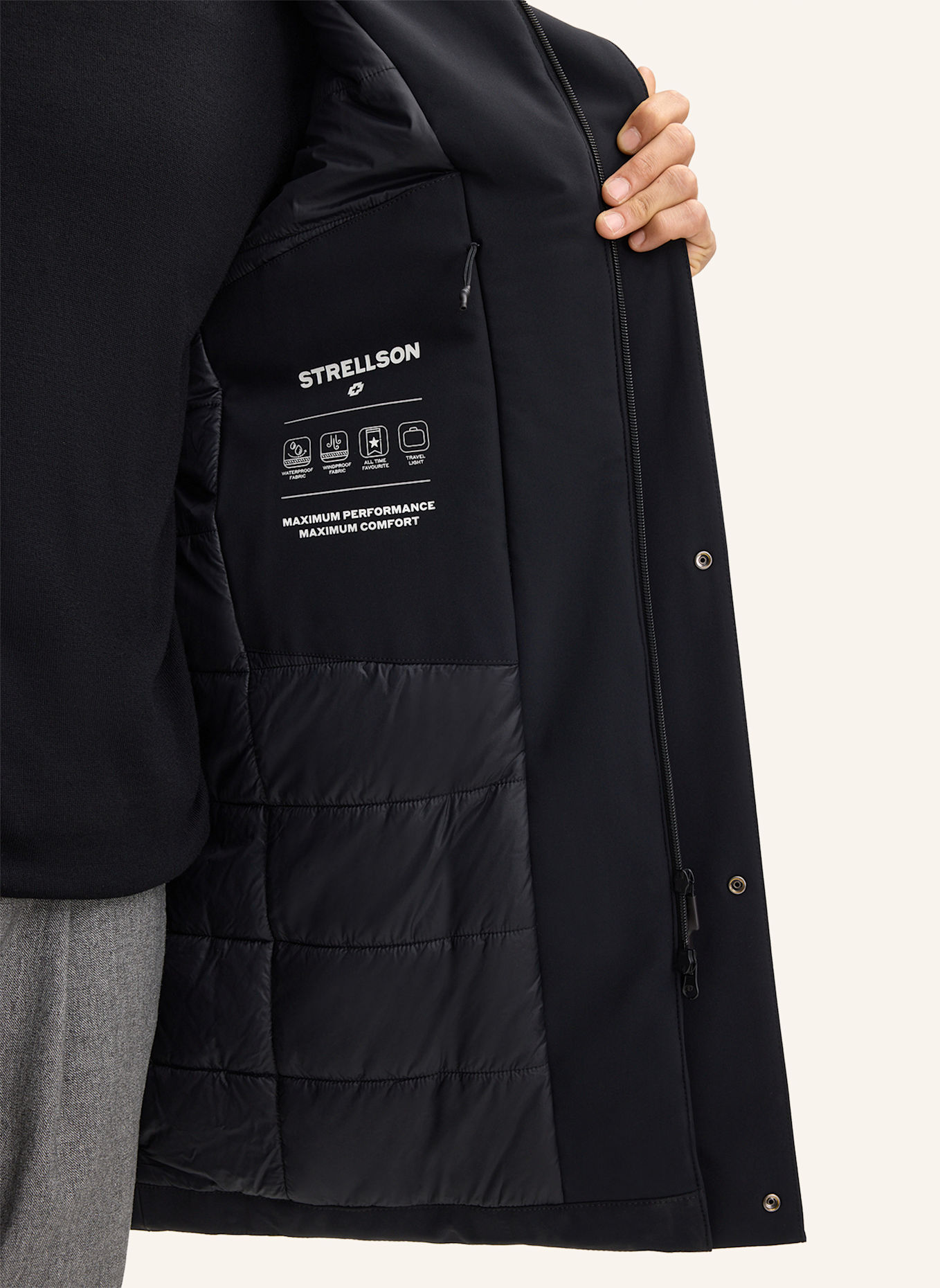 STRELLSON Parka FLEX: SCHWARZ