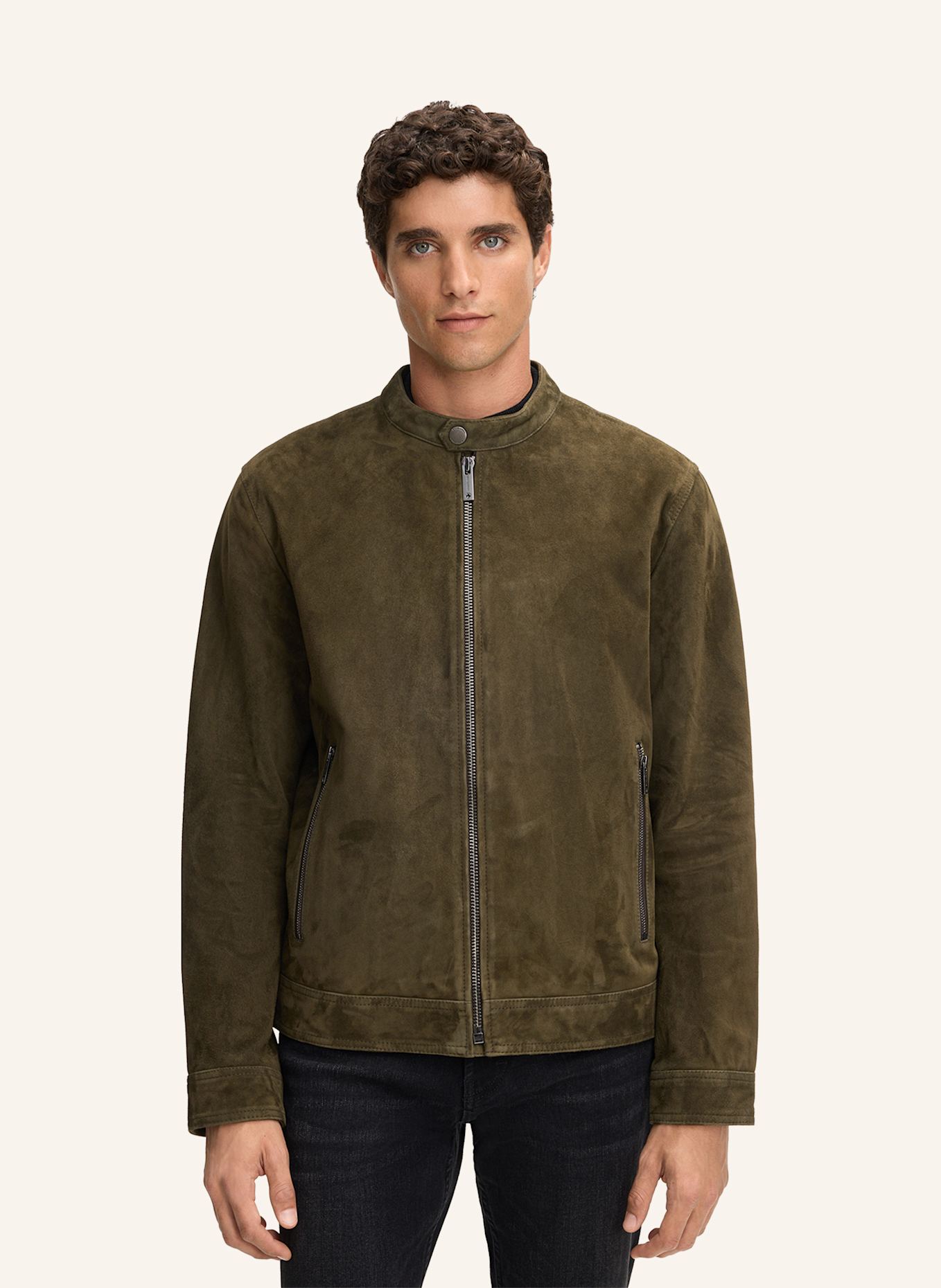 STRELLSON Lederjacke JACE-SLIM: OLIV