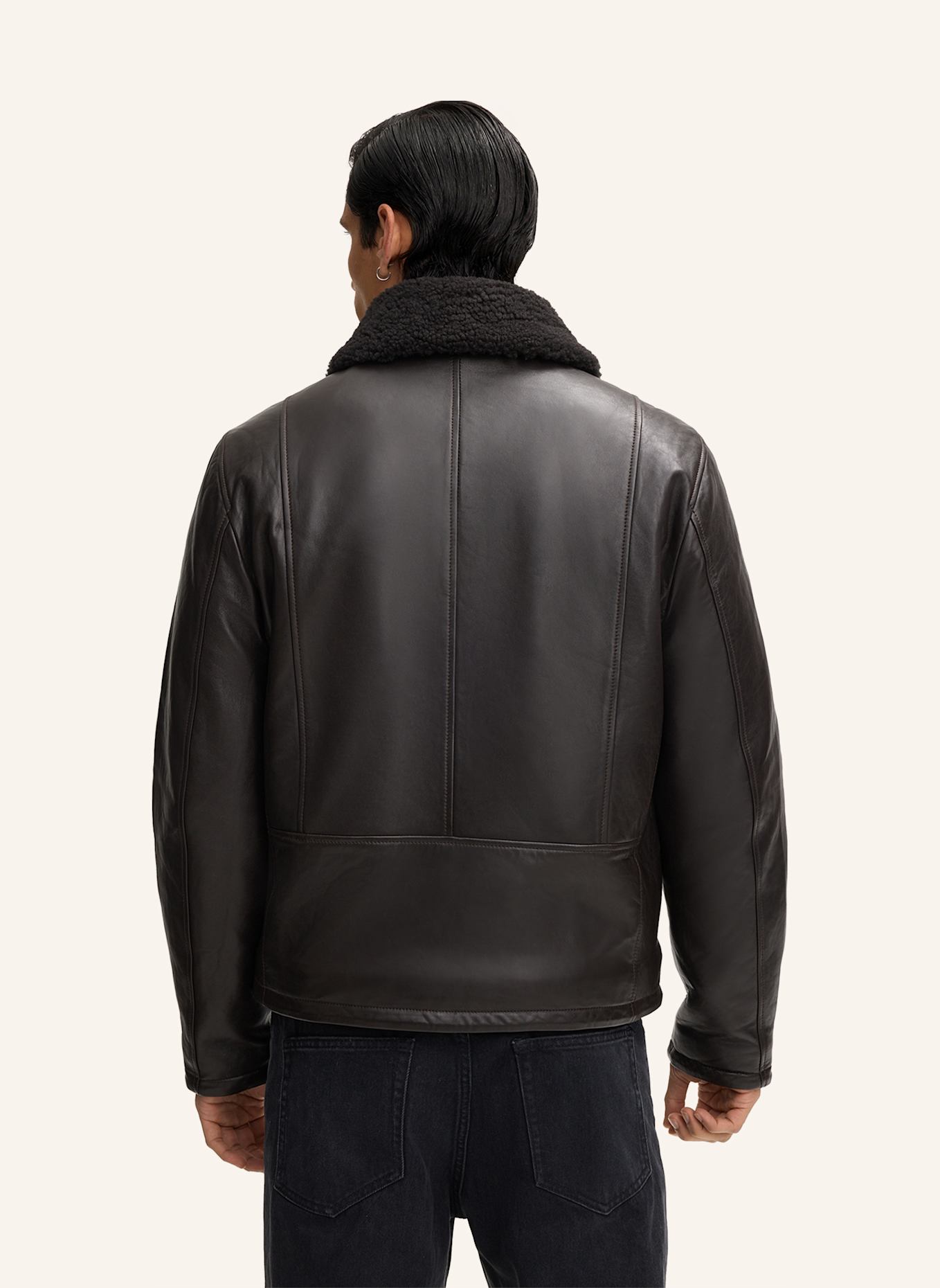 STRELLSON Lederjacke MONTY: DUNKELBRAUN