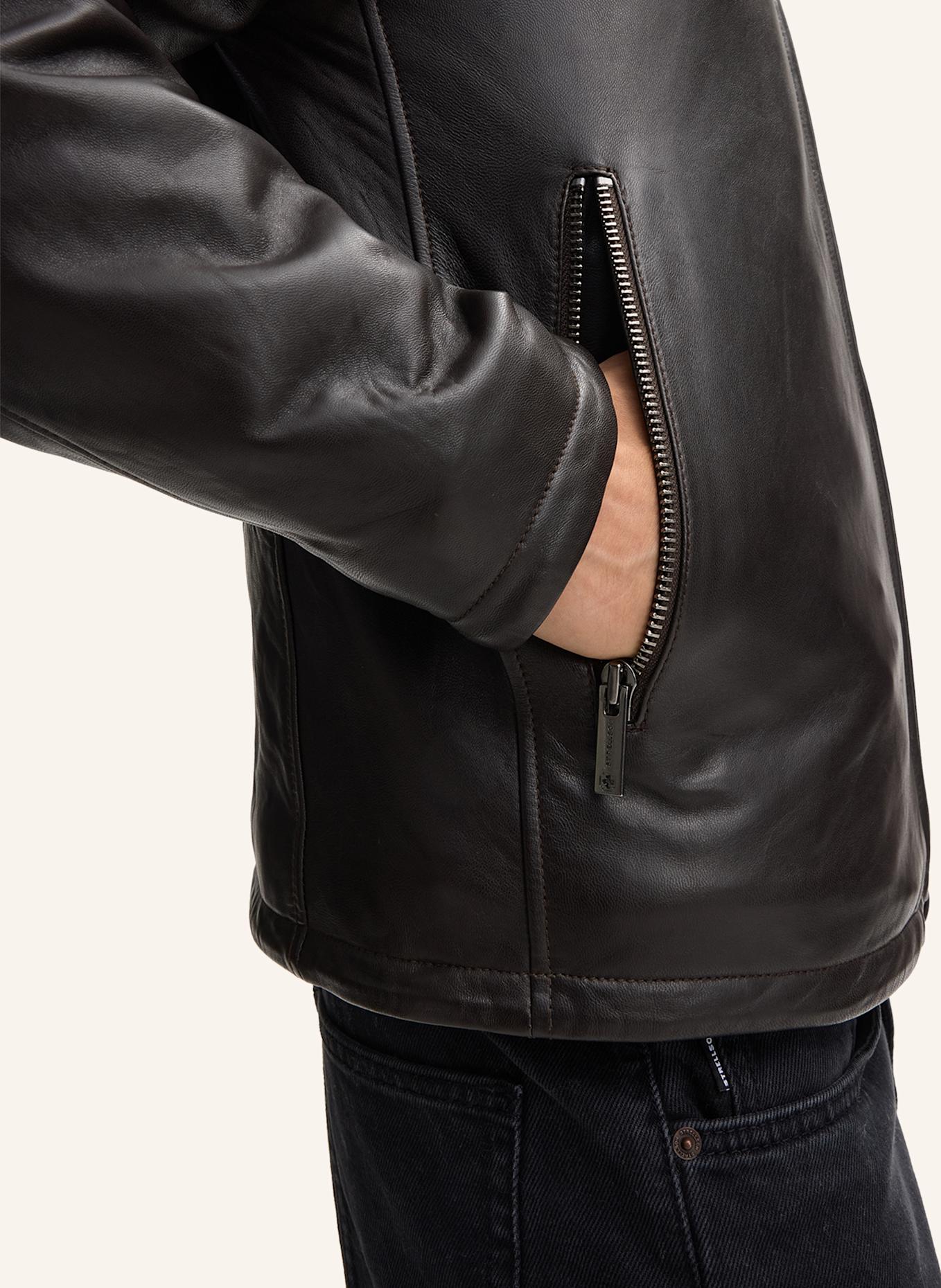 STRELLSON Lederjacke MONTY: DUNKELBRAUN
