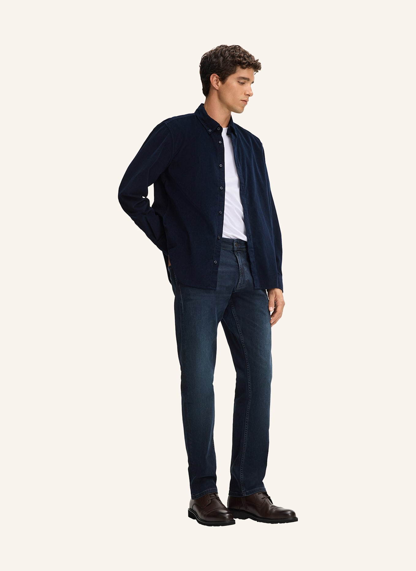 STRELLSON Cordhemd COREY Regular Fit: DUNKELBLAU