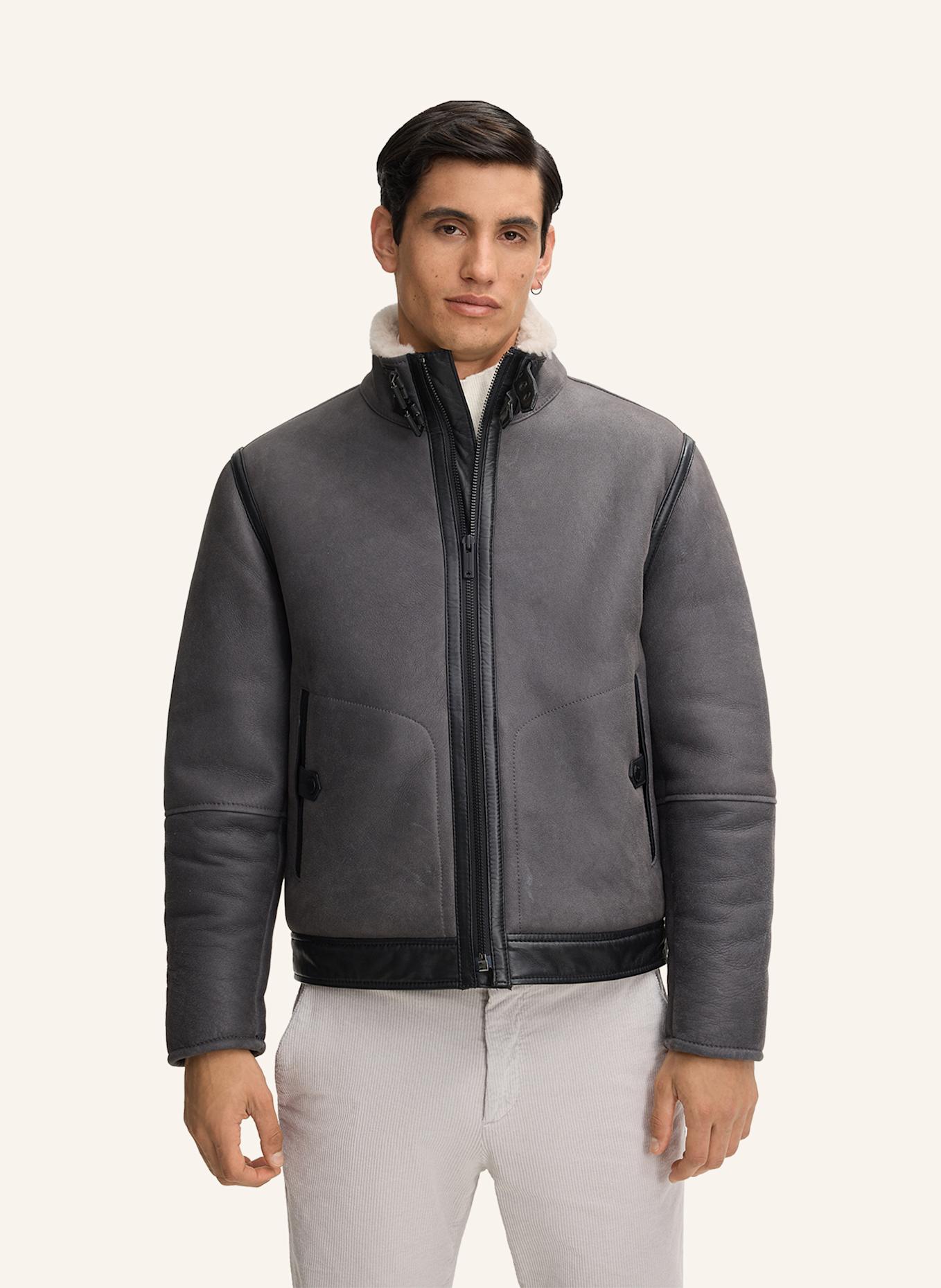 STRELLSON Lederjacke SHELTER: DUNKELGRAU