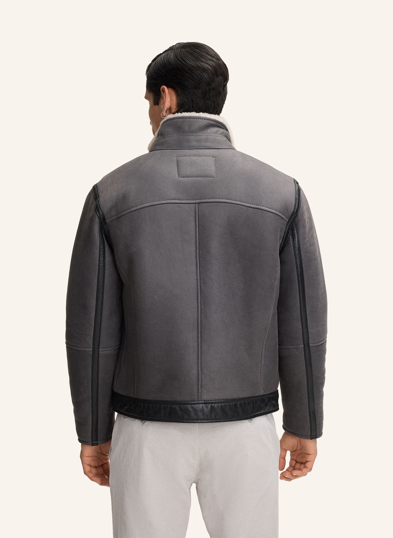 STRELLSON Lederjacke SHELTER: DUNKELGRAU