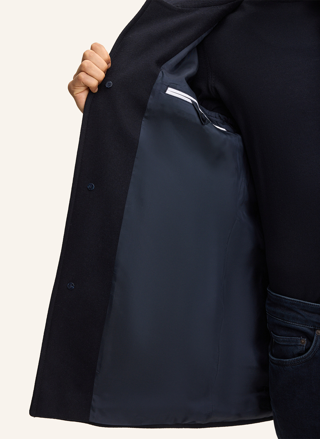 STRELLSON Wollmantel FINCHLEY 2.0: DUNKELBLAU