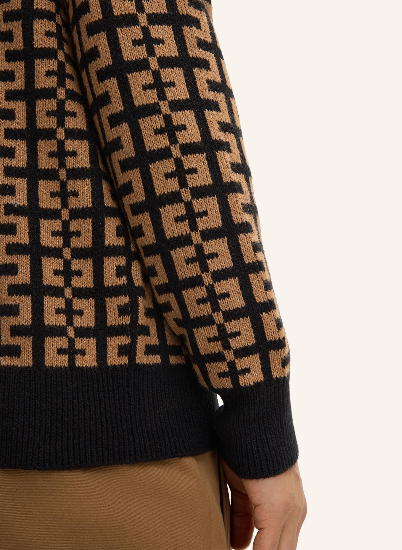 STRELLSON Strickjacke TITO: BRAUN/ SCHWARZ