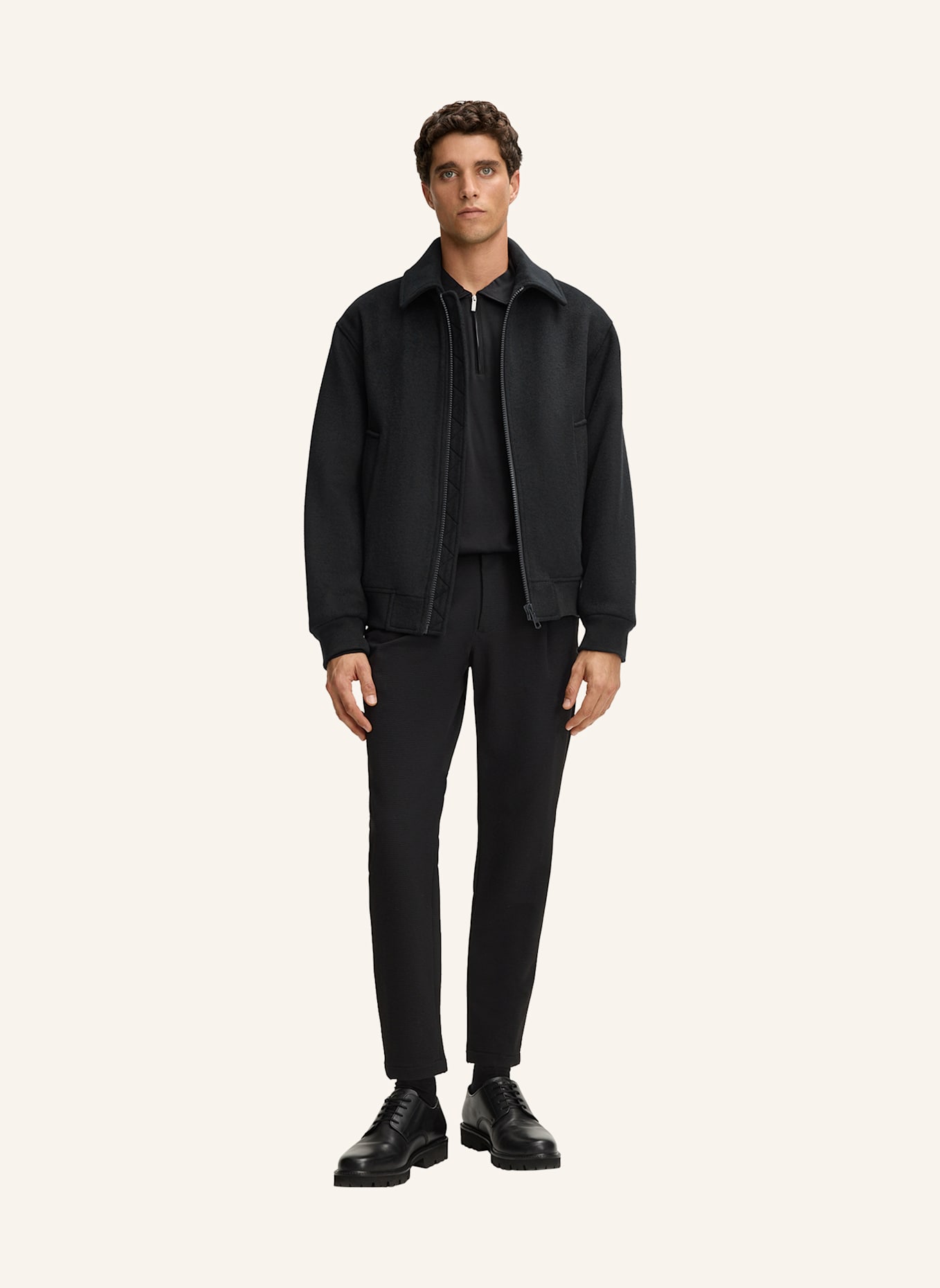 STRELLSON Polo-Longsleeve PEPE: SCHWARZ