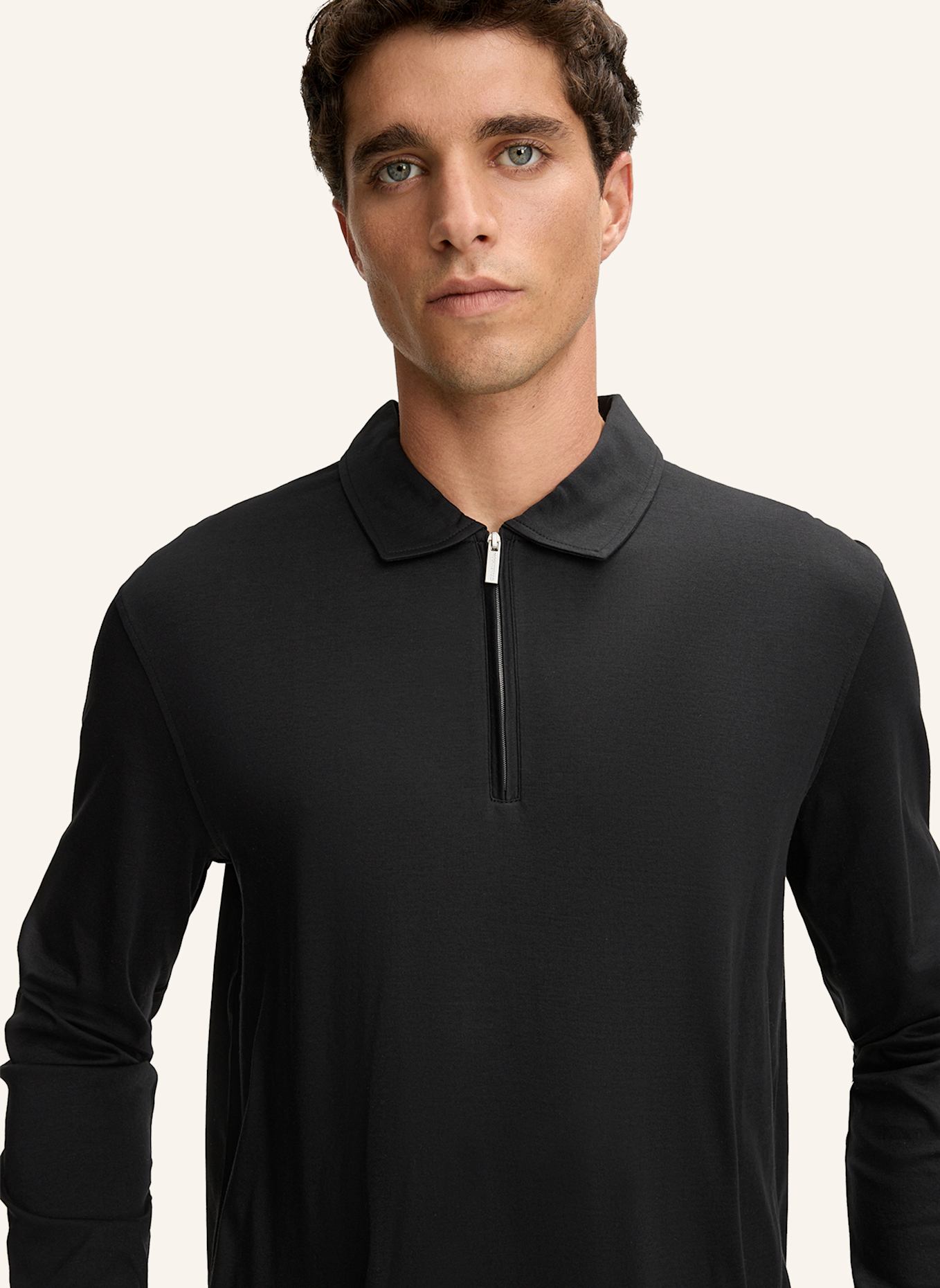 STRELLSON Polo-Longsleeve PEPE: SCHWARZ