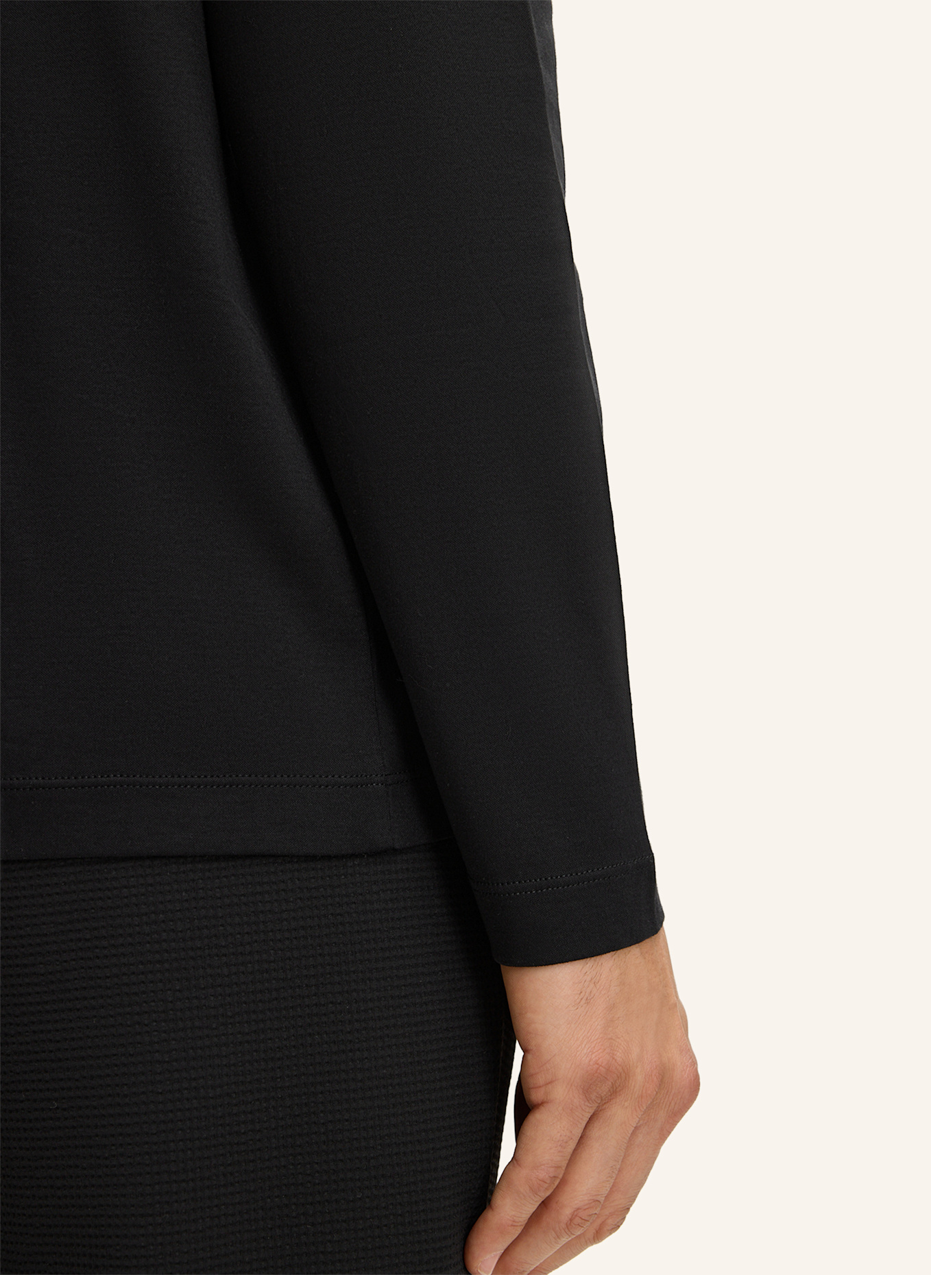 STRELLSON Polo-Longsleeve PEPE: SCHWARZ
