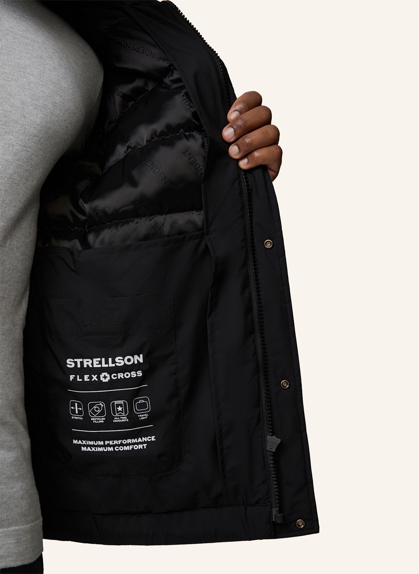 STRELLSON Steppjacke FLEX: SCHWARZ