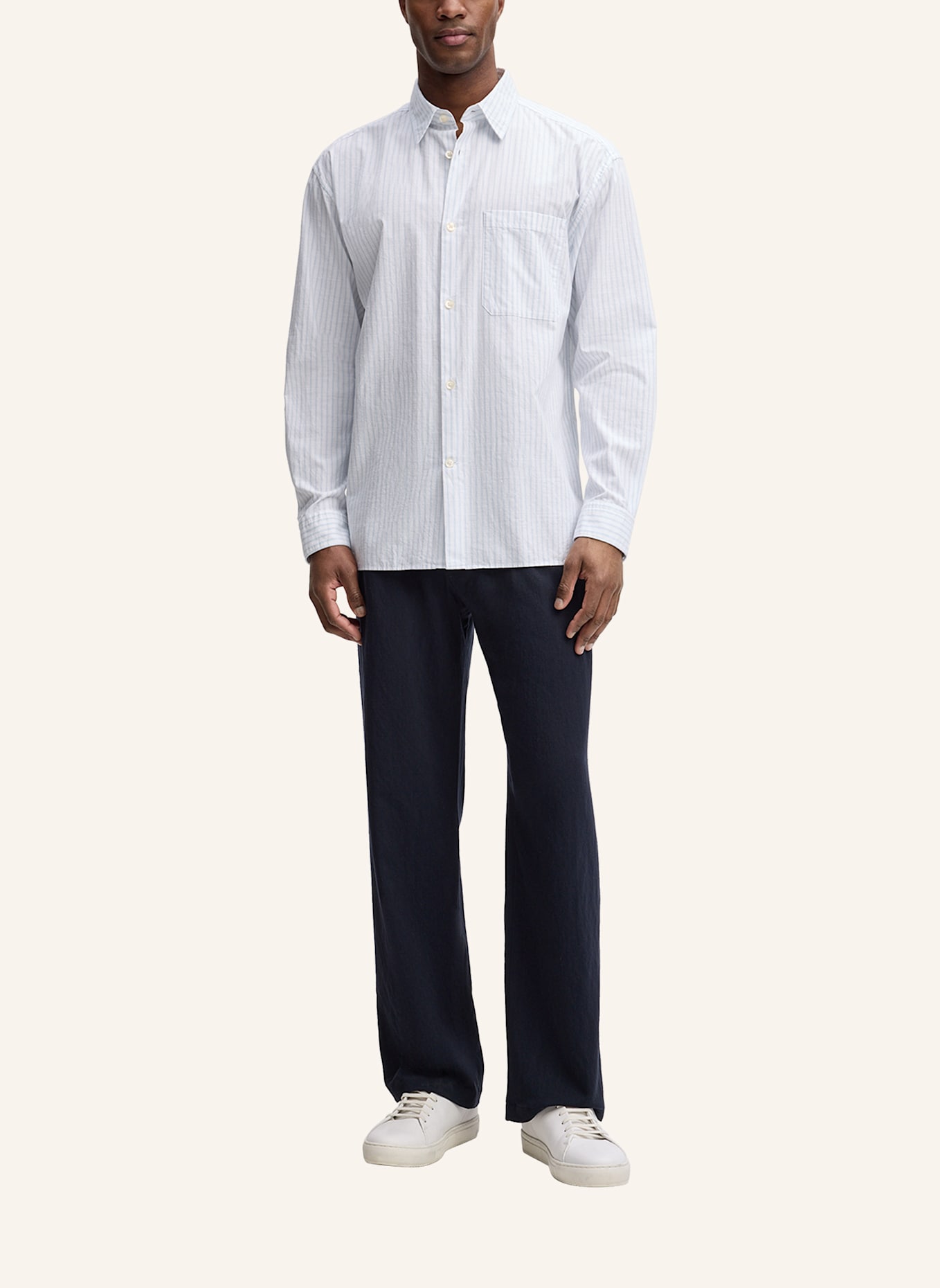 STRELLSON Hemd CHARLY: WEISS/ HELLBLAU