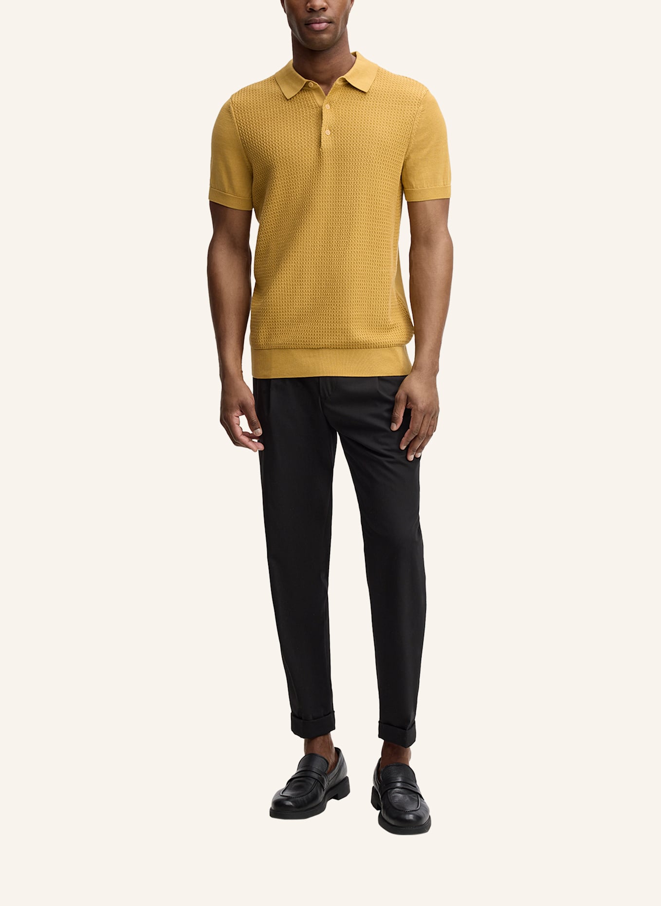 STRELLSON Strick-Poloshirt ADRIAN: GELB