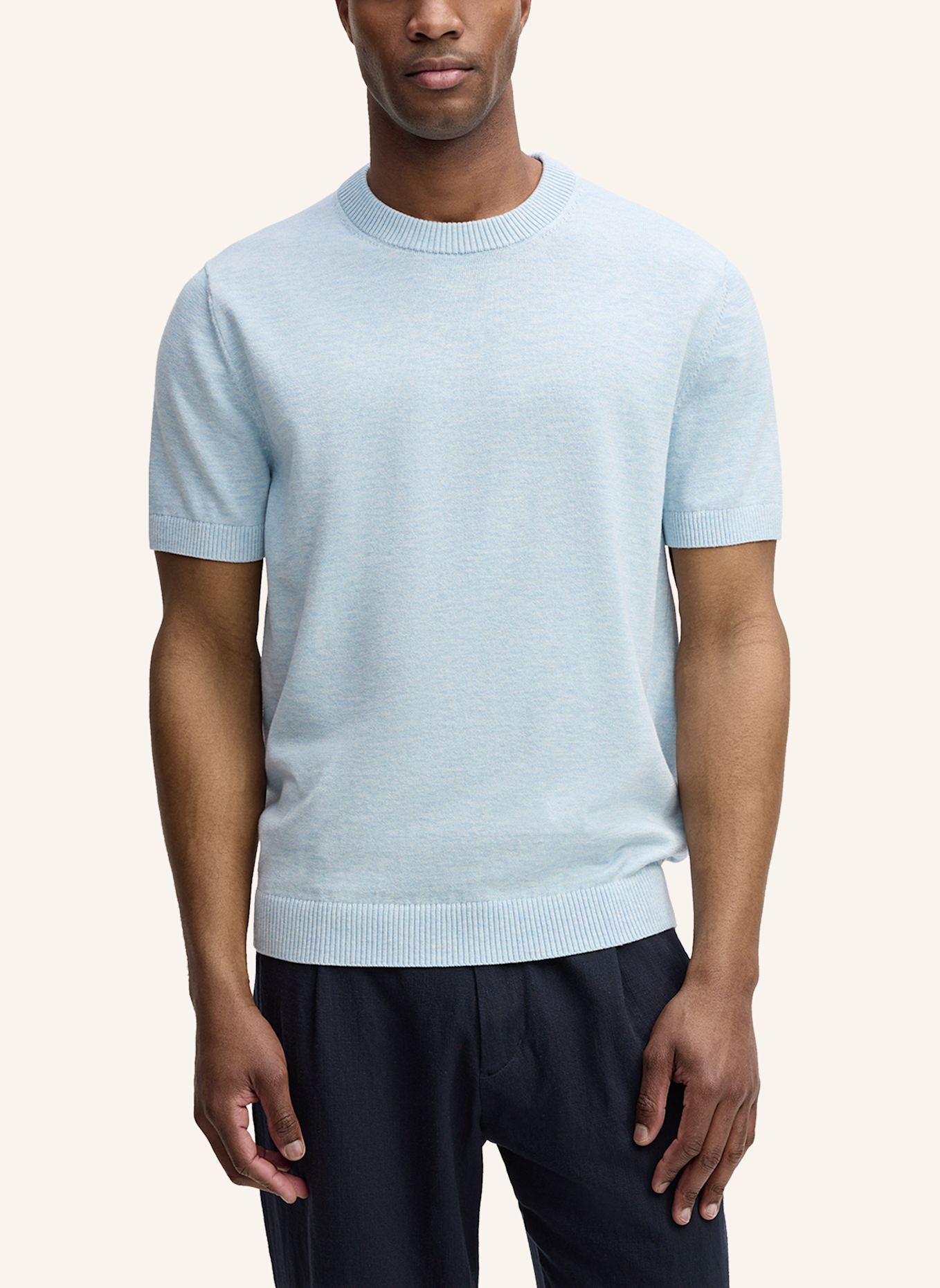 STRELLSON Strickshirt LOIC: HELLBLAU