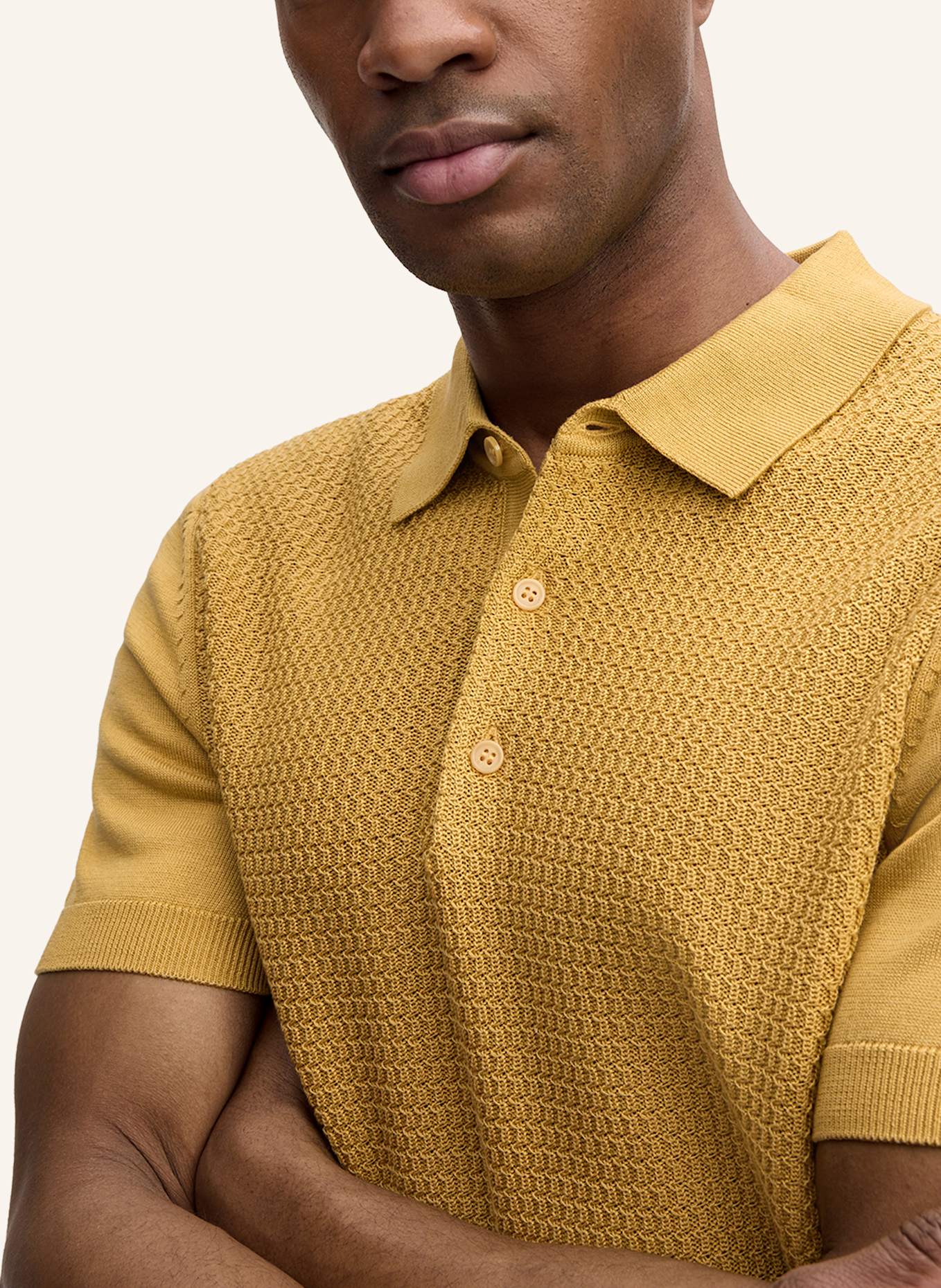 STRELLSON Strick-Poloshirt ADRIAN: GELB