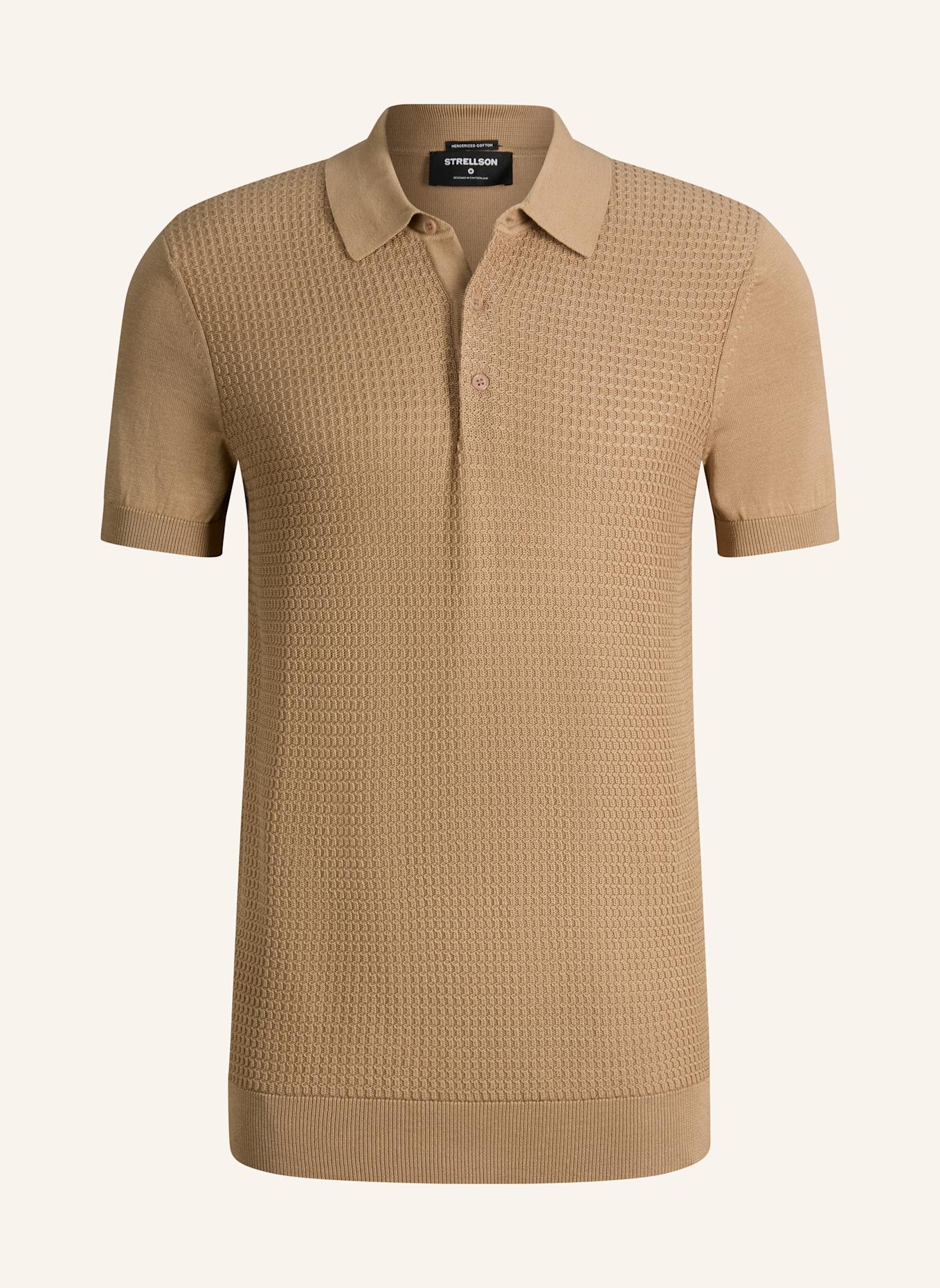 STRELLSON Strick-Poloshirt ADRIAN: BEIGE