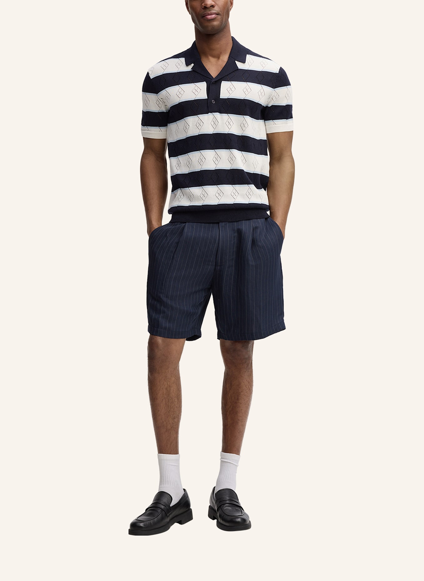 STRELLSON Strick-Poloshirt ADRIAN: WEISS