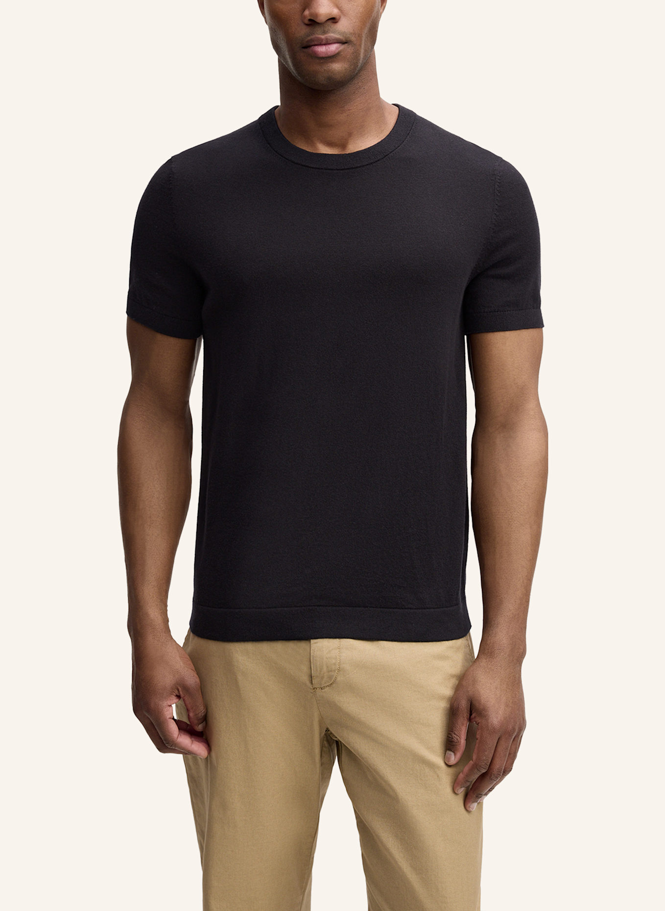 STRELLSON Strickshirt ROBAS: SCHWARZ