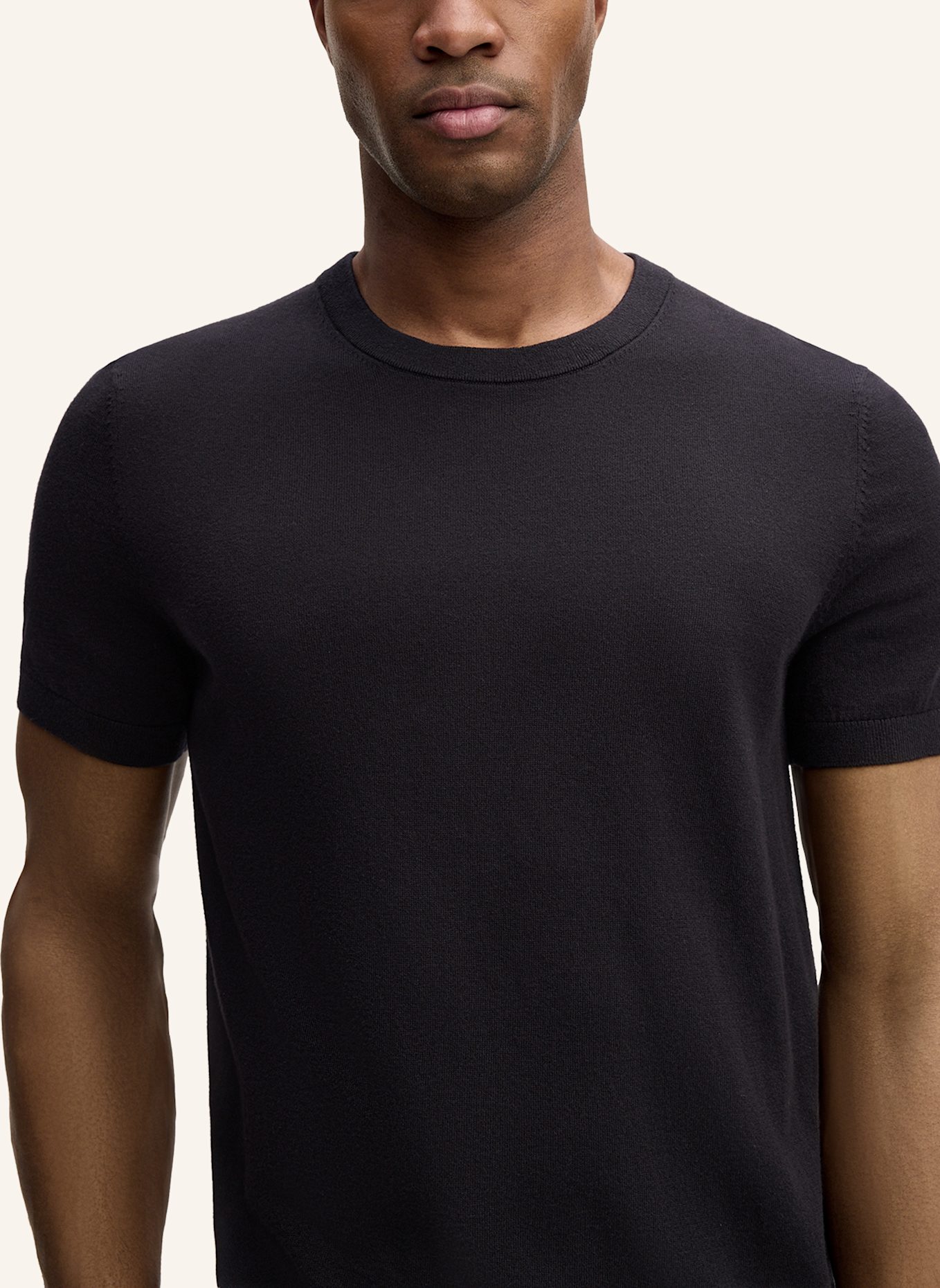 STRELLSON Strickshirt ROBAS: SCHWARZ