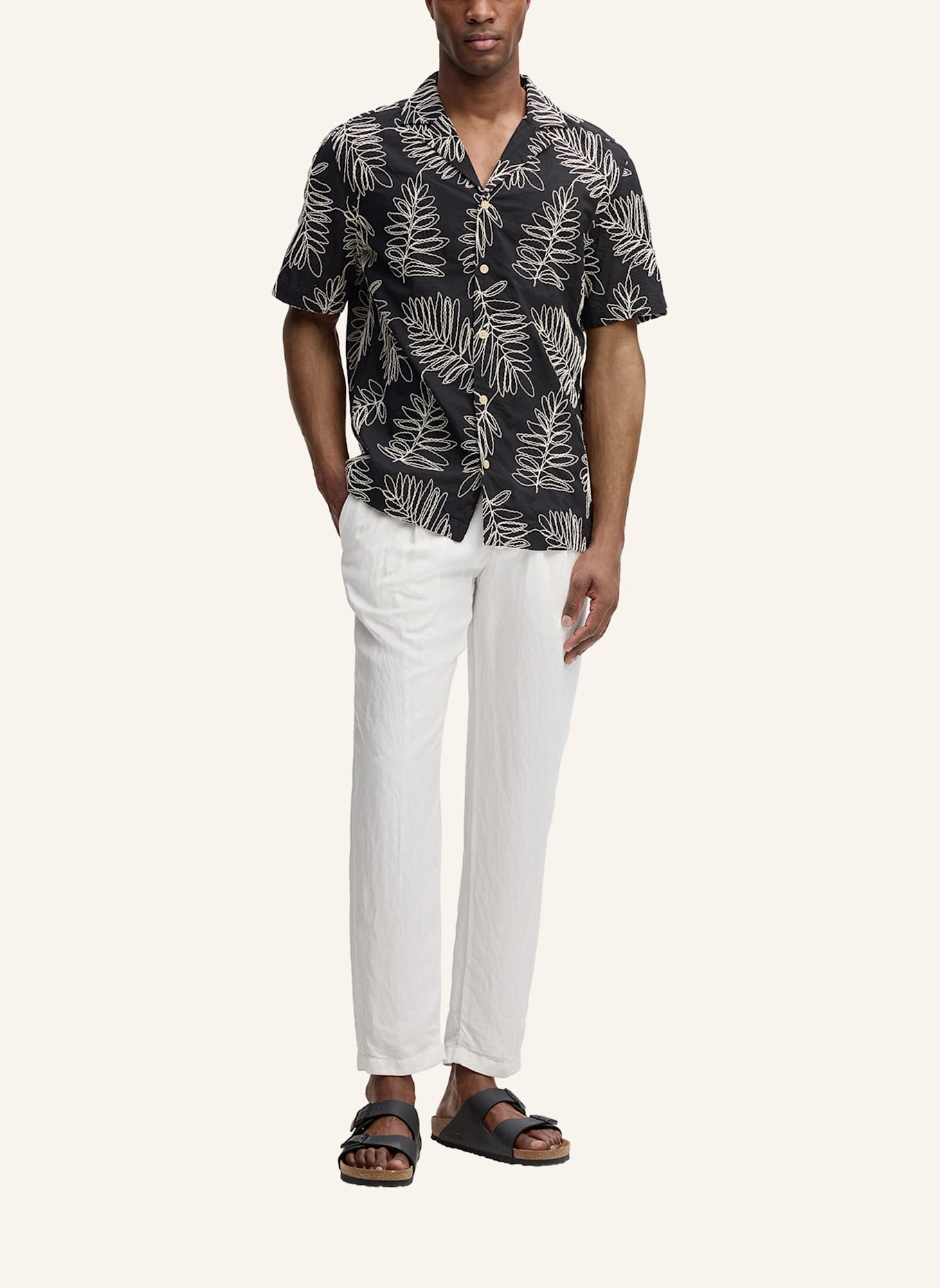 STRELLSON Kurzarm-Hemd CLINT: SCHWARZ