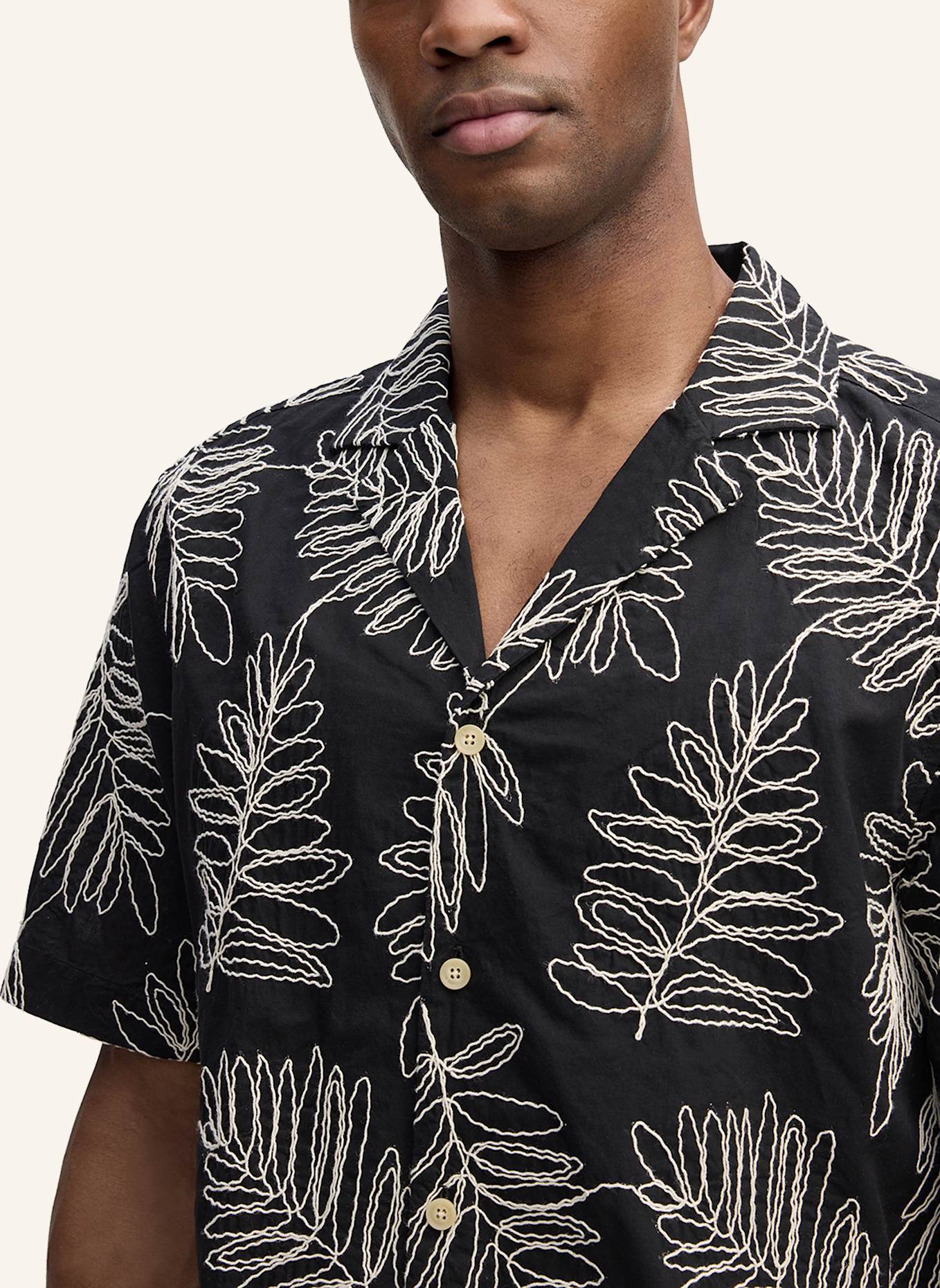 STRELLSON Kurzarm-Hemd CLINT: SCHWARZ