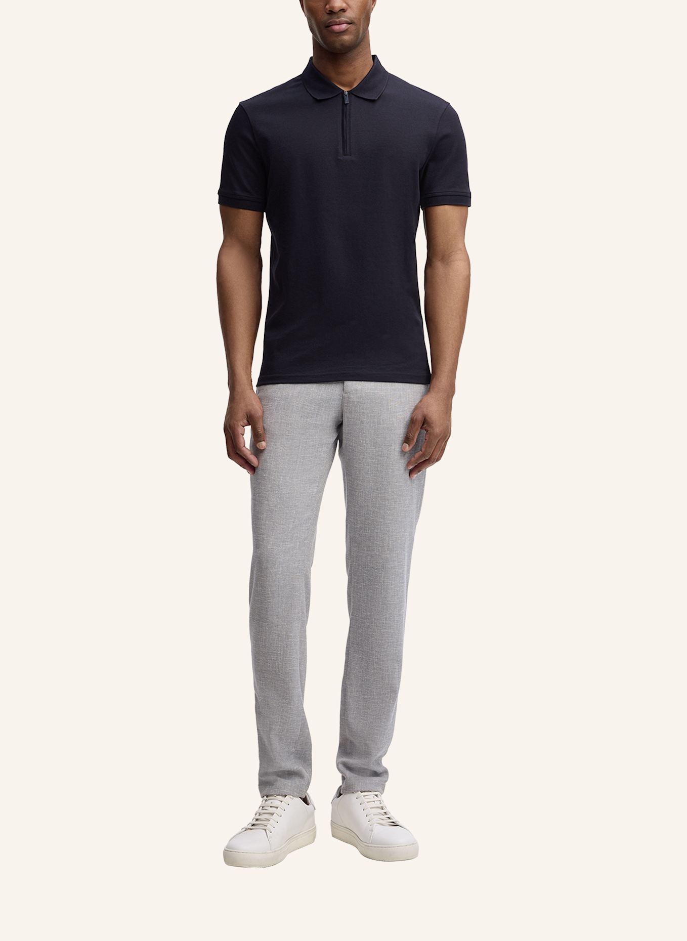 STRELLSON Zip-Poloshirt PIRO: DUNKELBLAU
