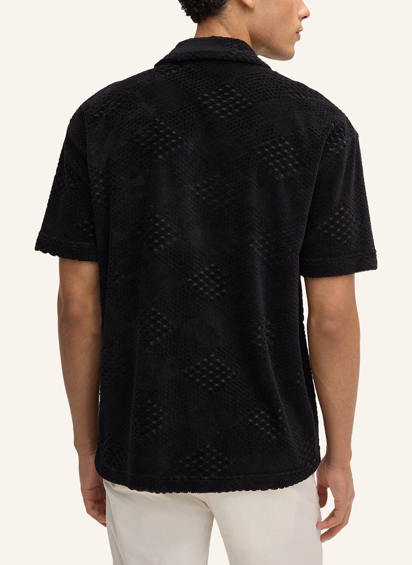 STRELLSON Resorthemd JOSEPH Regular Fit aus Frottee: SCHWARZ