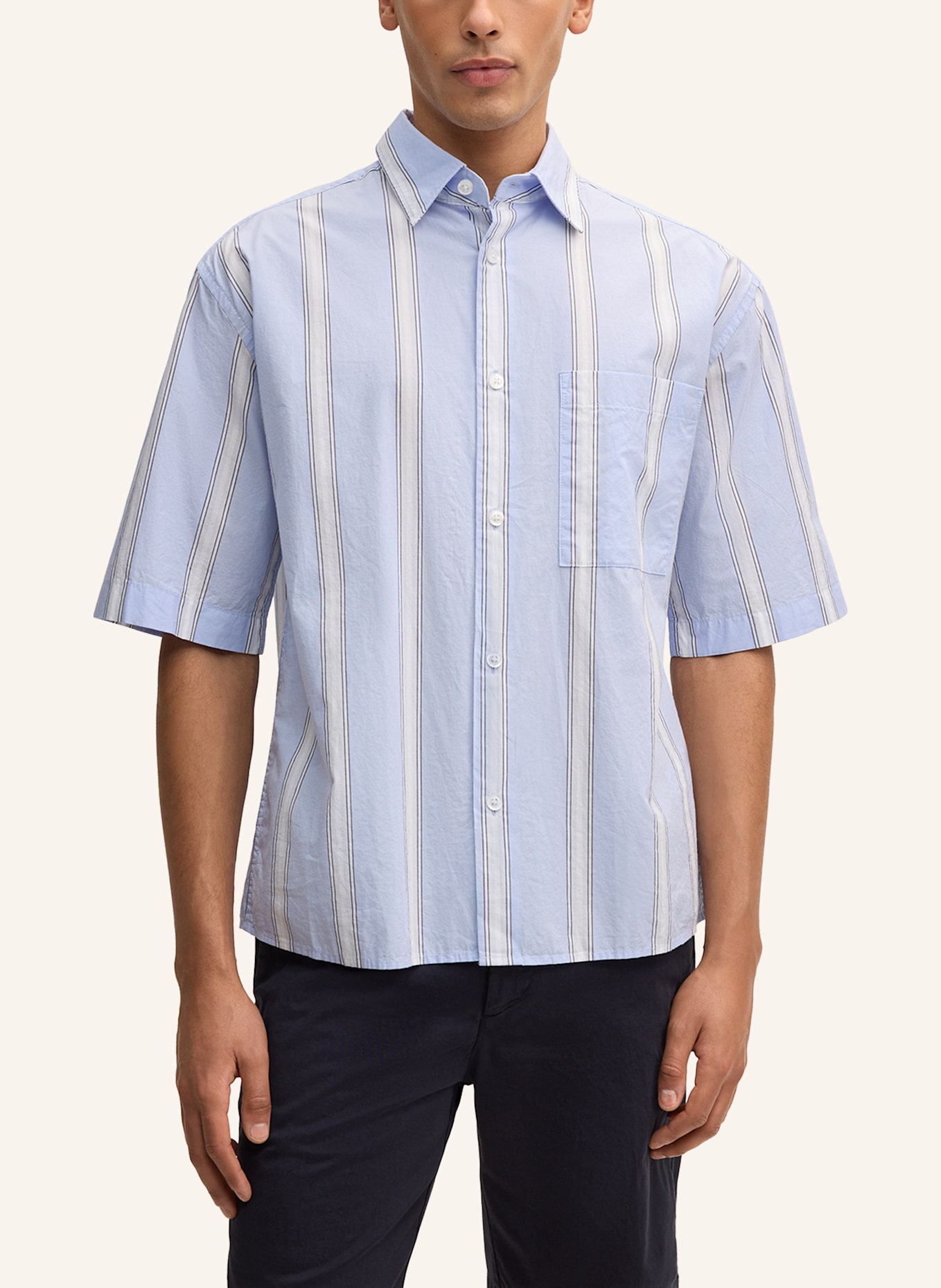 STRELLSON Kurzarm-Hemd NELSON: HELLBLAU
