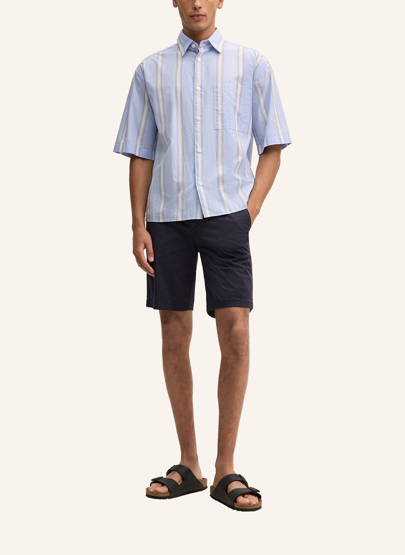 STRELLSON Kurzarm-Hemd NELSON: HELLBLAU