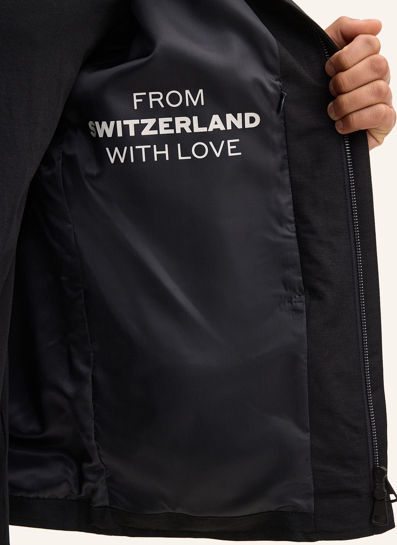 STRELLSON Overjacket MODENA mit Leinen: DUNKELBLAU