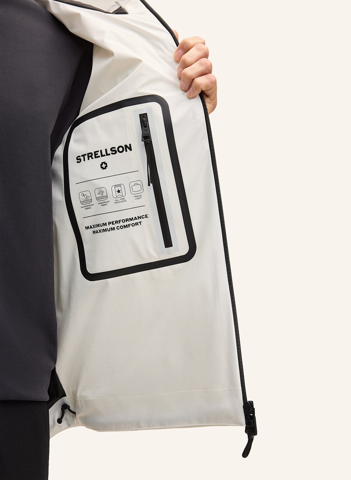 STRELLSON Windbreaker FLEX CROSS HOODY 2.0: WEISS