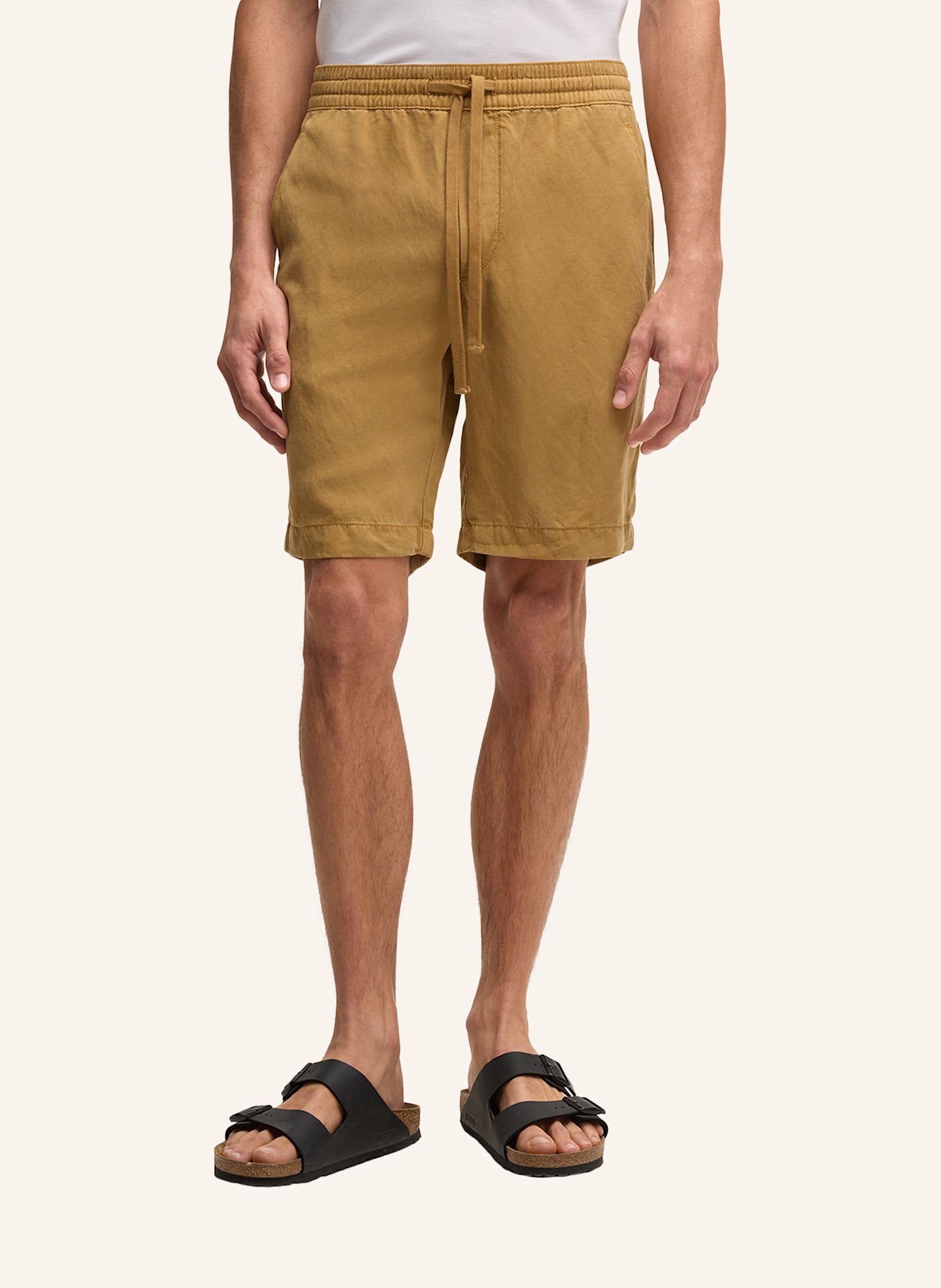 STRELLSON Shorts KAJI Relaxed Fit mit Leinen: GELB