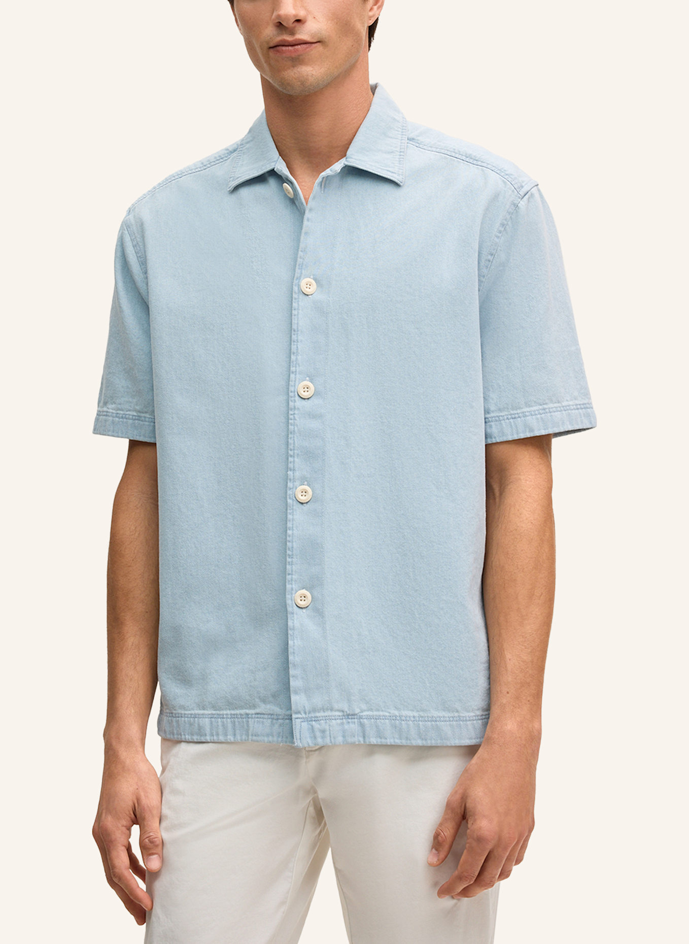 STRELLSON Kurzarm-Hemd NAVI: HELLBLAU