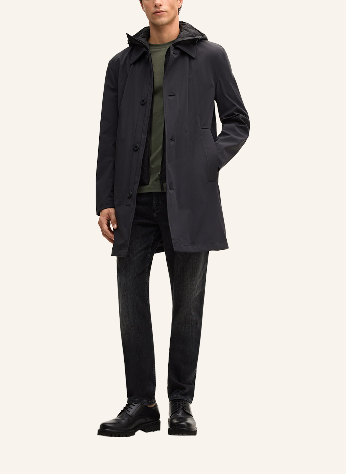 STRELLSON Regenmantel REGENMANTEL: SCHWARZ